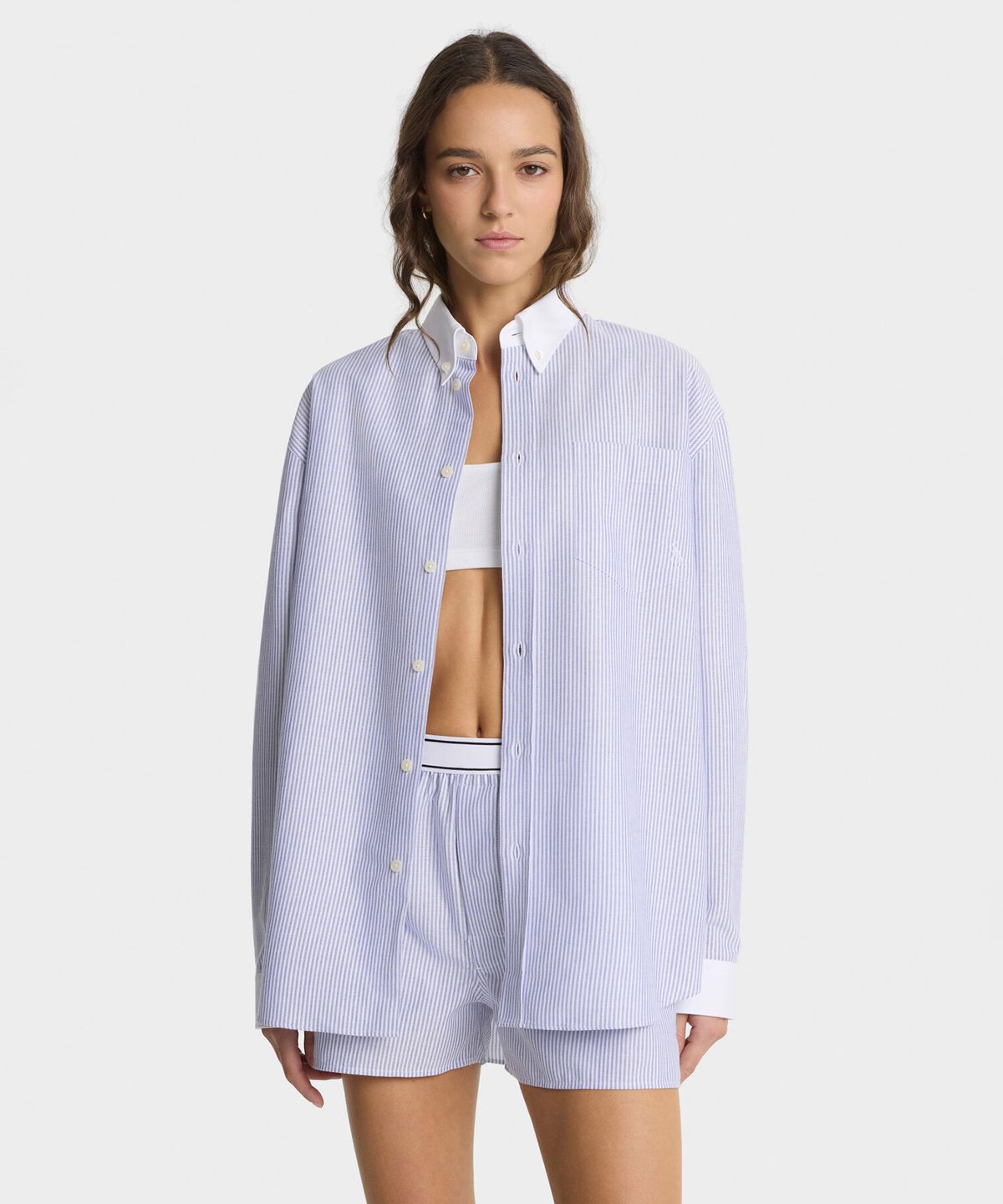 스포티앤리치(SPORTY&RICH) SRC 오버사이즈 옥스퍼드 셔츠 R256AWI001