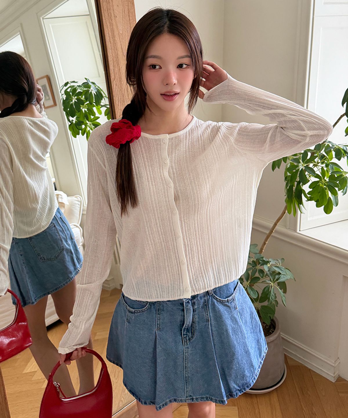 레프트서울(LEFTSEOUL) 올데이 린넨 블렌드 가디건 [아이보리]
