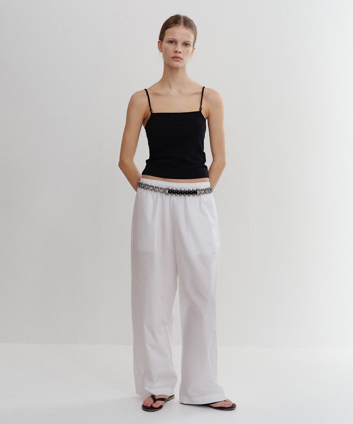 파로(FAHRO) COTTON WIDE PANTS WHITE