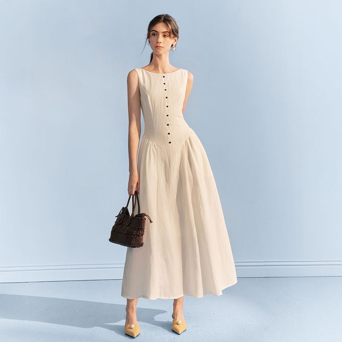 와이와이아이엠(YYIAM) YY_Elegant waist pleated dress