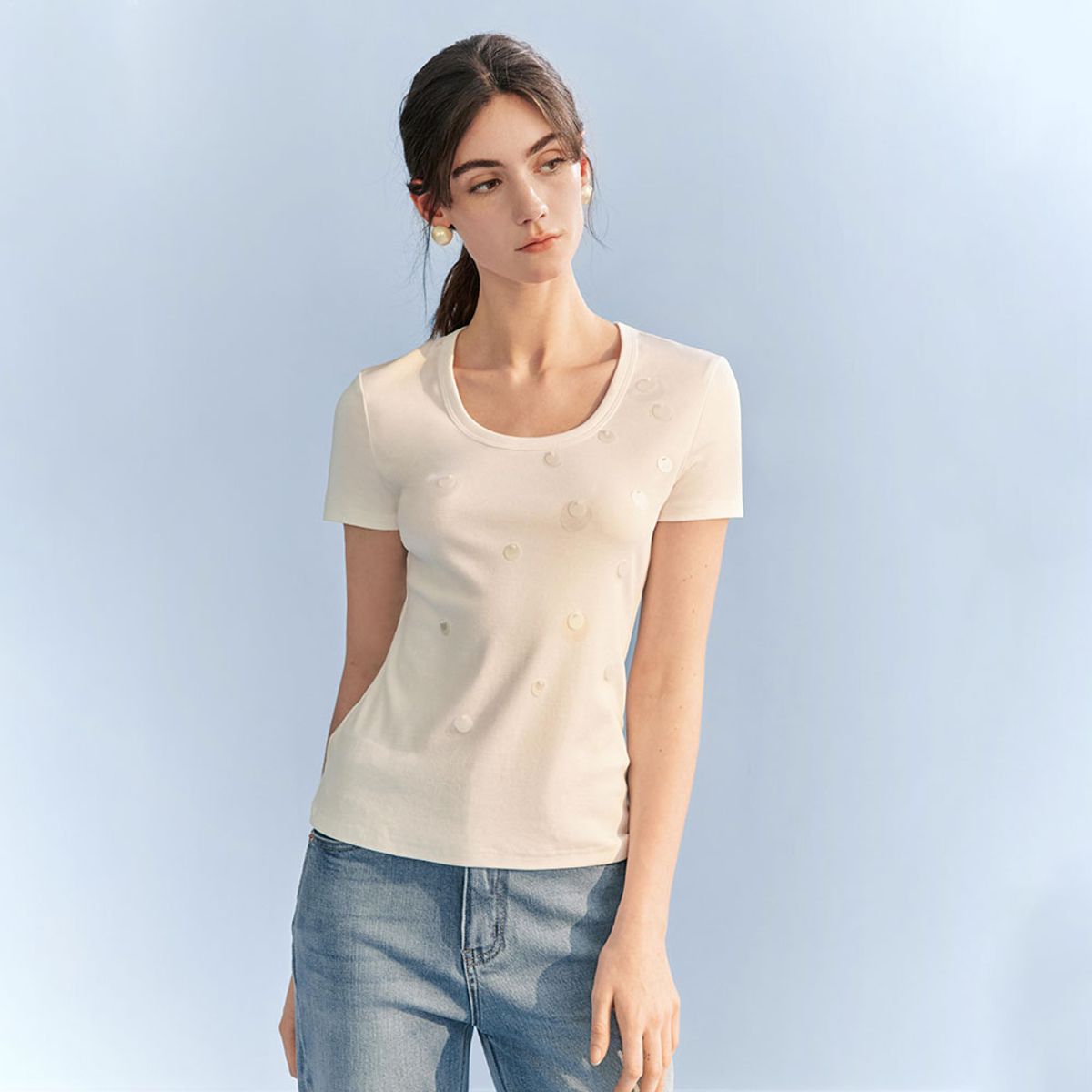 와이와이아이엠(YYIAM) YY_U-neck shoulder top