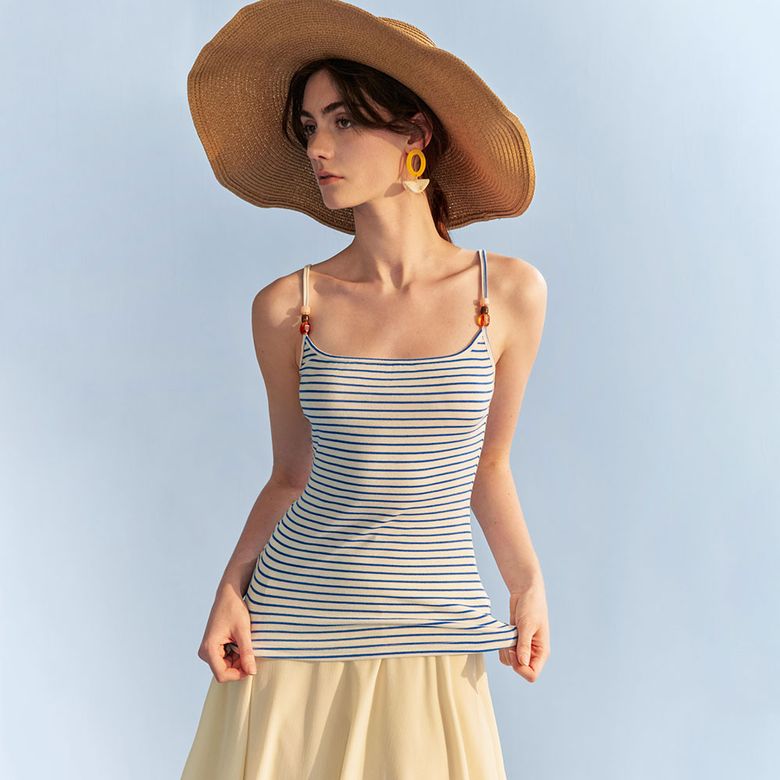 YY_Striped backless camisole_2color