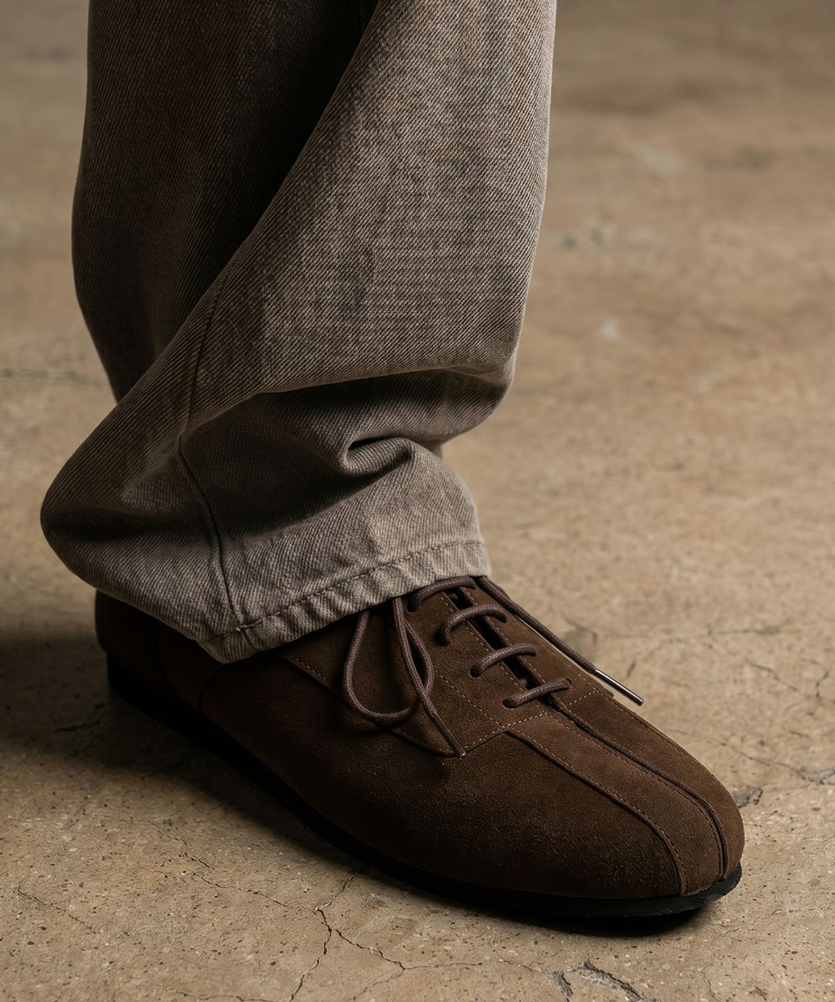 피렌체 아뜨리에(FIRENZE ATELIER) [SECOND.A] 유니섹스 레트로 캐주얼 더비 SN5700UX [BROWN SUEDE]