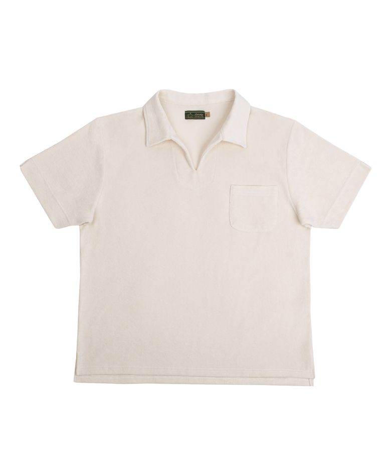 Leisure Terry Open Collar Polo Shirt - Ivory