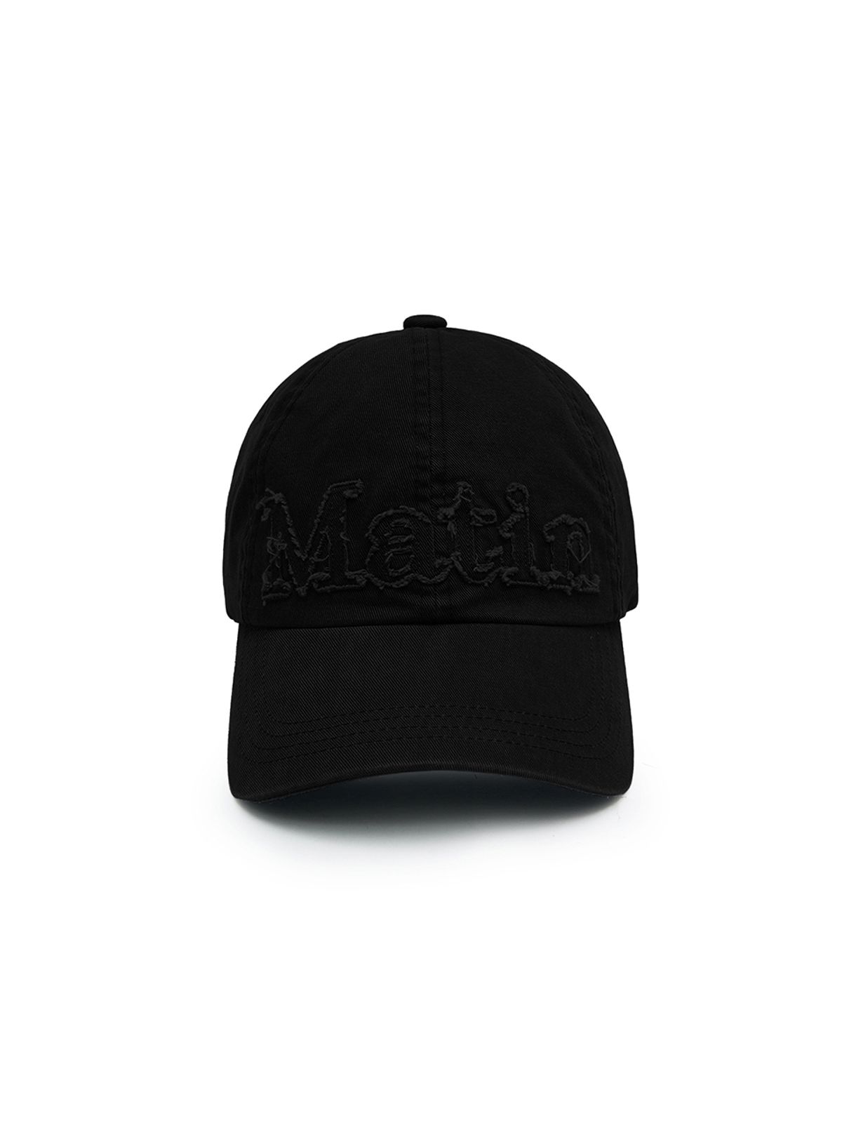 마뗑킴(MATIN KIM) ROUGH CUT APPLIQUE BALL CAP IN BLACK