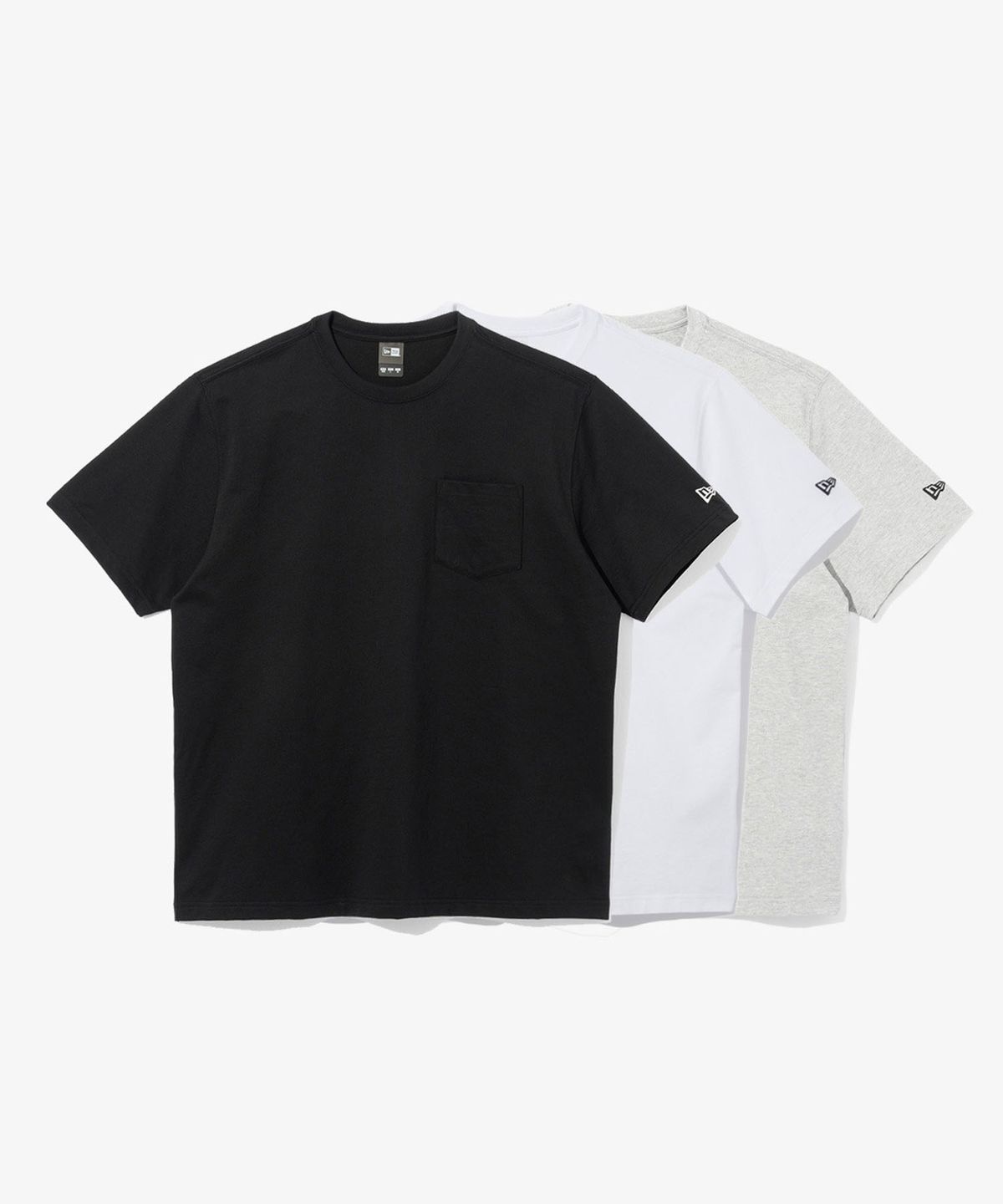 뉴에라(NEW ERA) LIGHTERA 에센셜 3팩 포켓 반팔 티셔츠 멀티