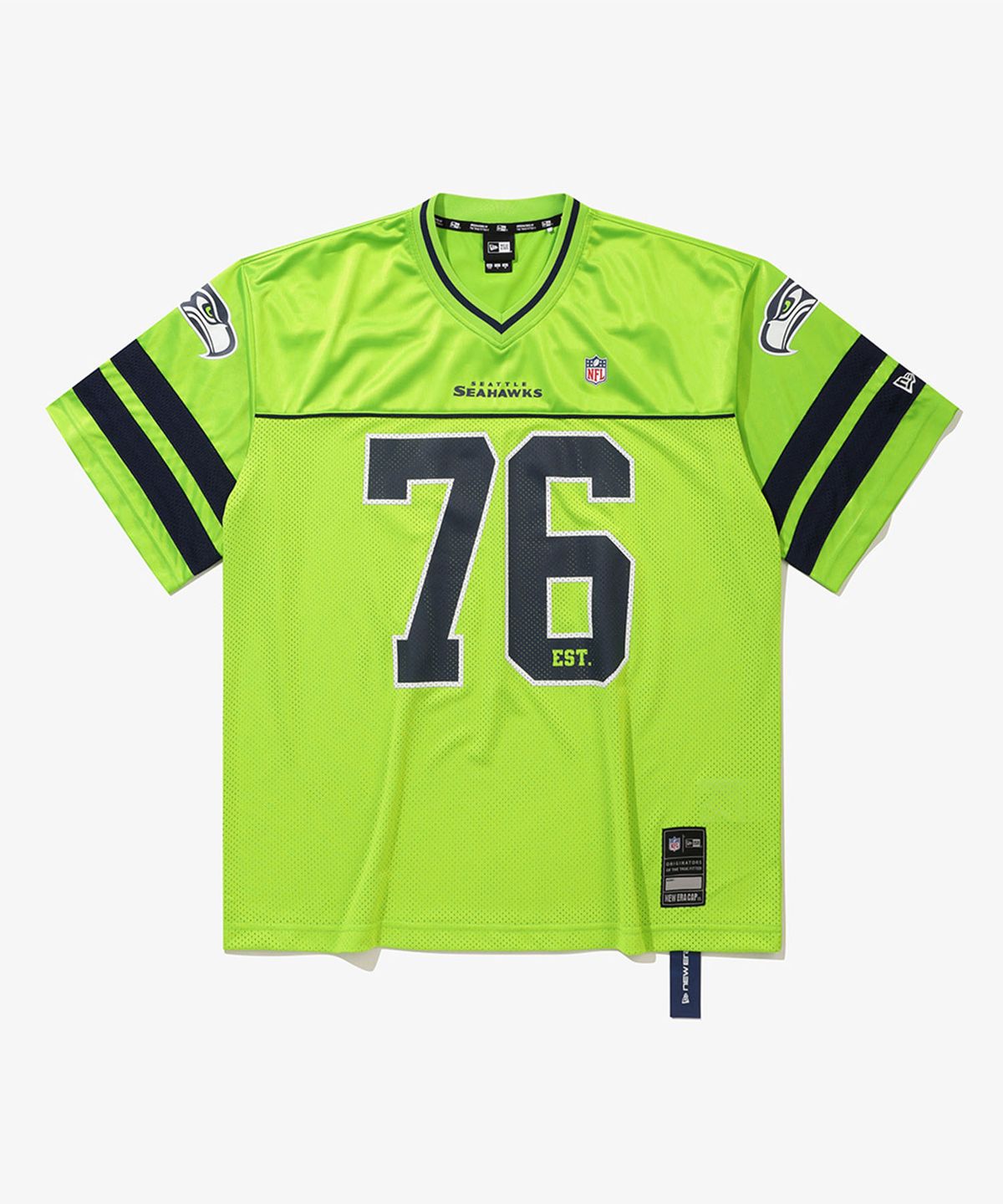 뉴에라(NEW ERA) NFL 시애틀 시호크스 팬 웨어 티셔츠 네온 그린