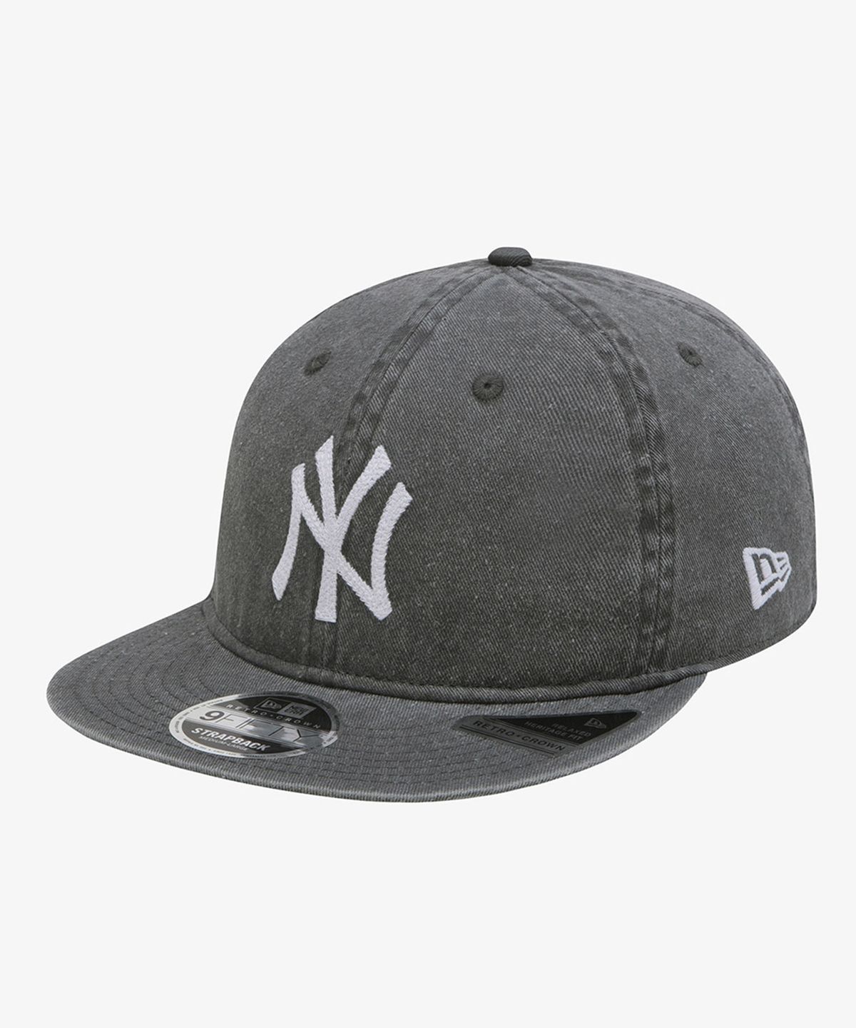 뉴에라(NEW ERA) MLB 뉴욕 양키스 피그먼트 워시드 레트로 크라운 스트랩백 블랙