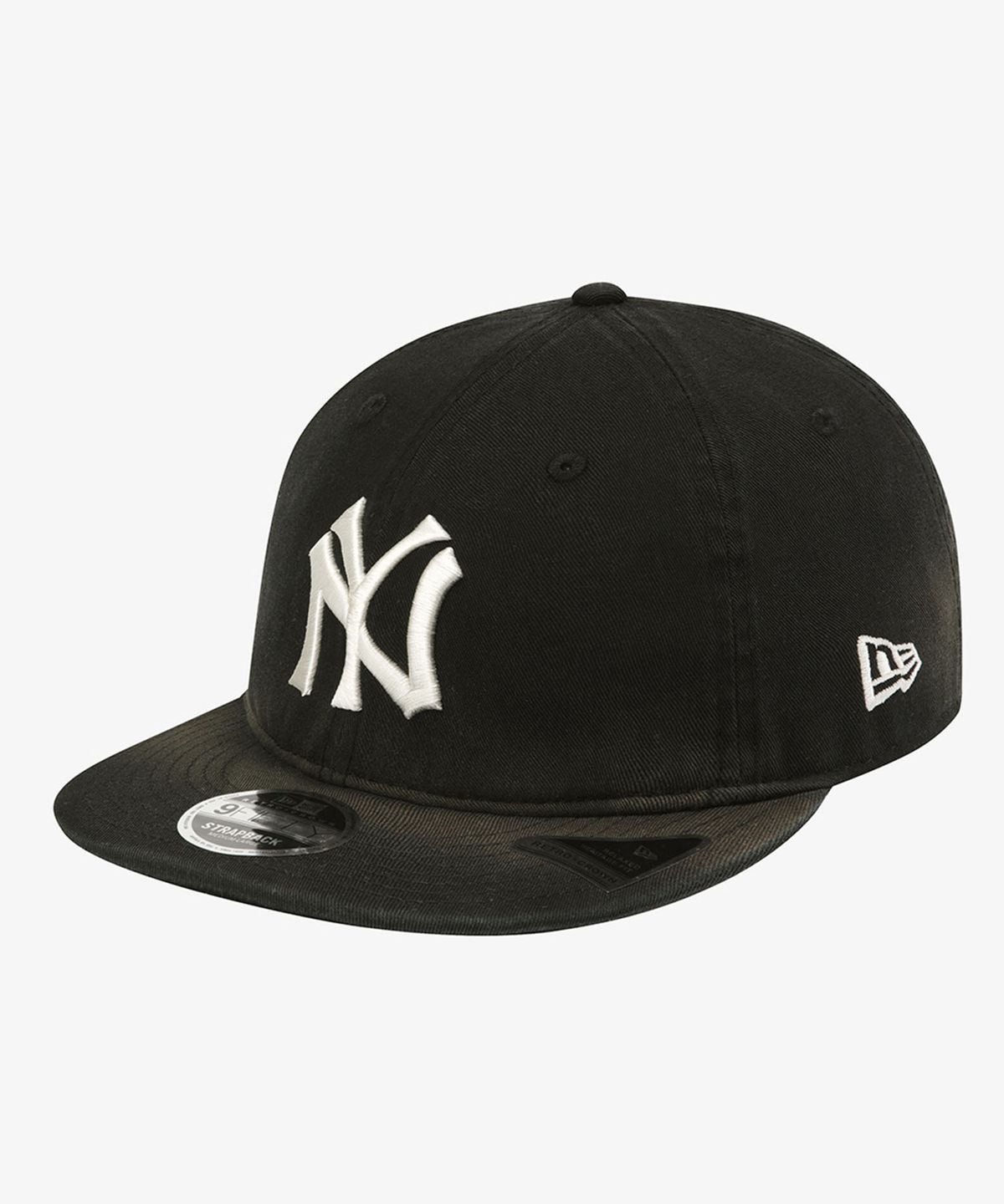 뉴에라(NEW ERA) MLB 뉴욕 양키스 페이디드 워싱 레트로 크라운 스트랩백 블랙