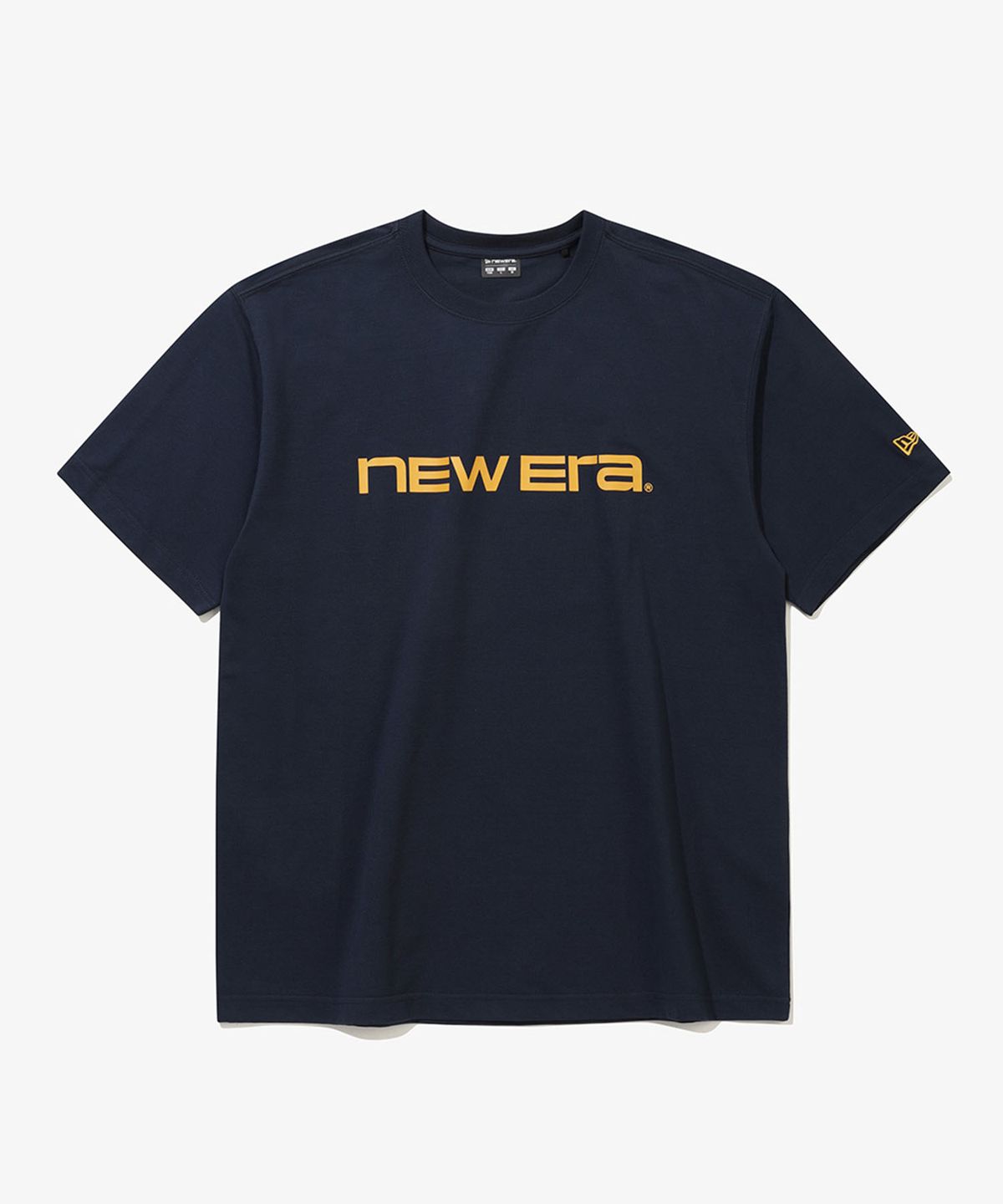 뉴에라(NEW ERA) 워드마크 로고 베이직 티셔츠 네이비