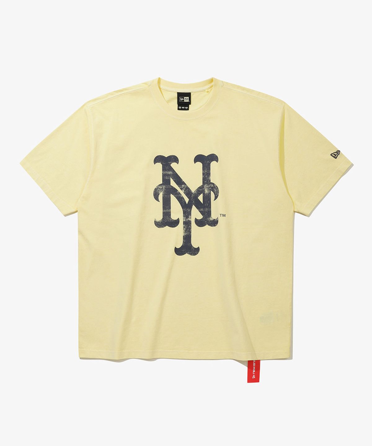 뉴에라(NEW ERA) MLB 뉴욕 메츠 빅 로고 피그먼트 티셔츠 옐로우