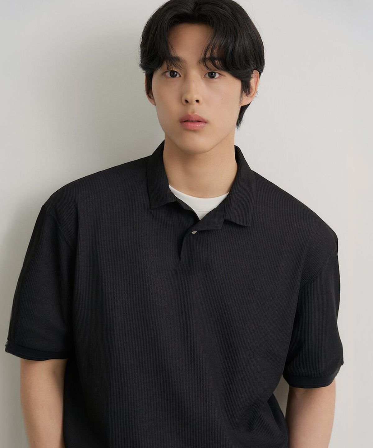 빈폴 멘(BEANPOLE MEN) 젠틀테크 반소매 칼라넥 티셔츠  블랙