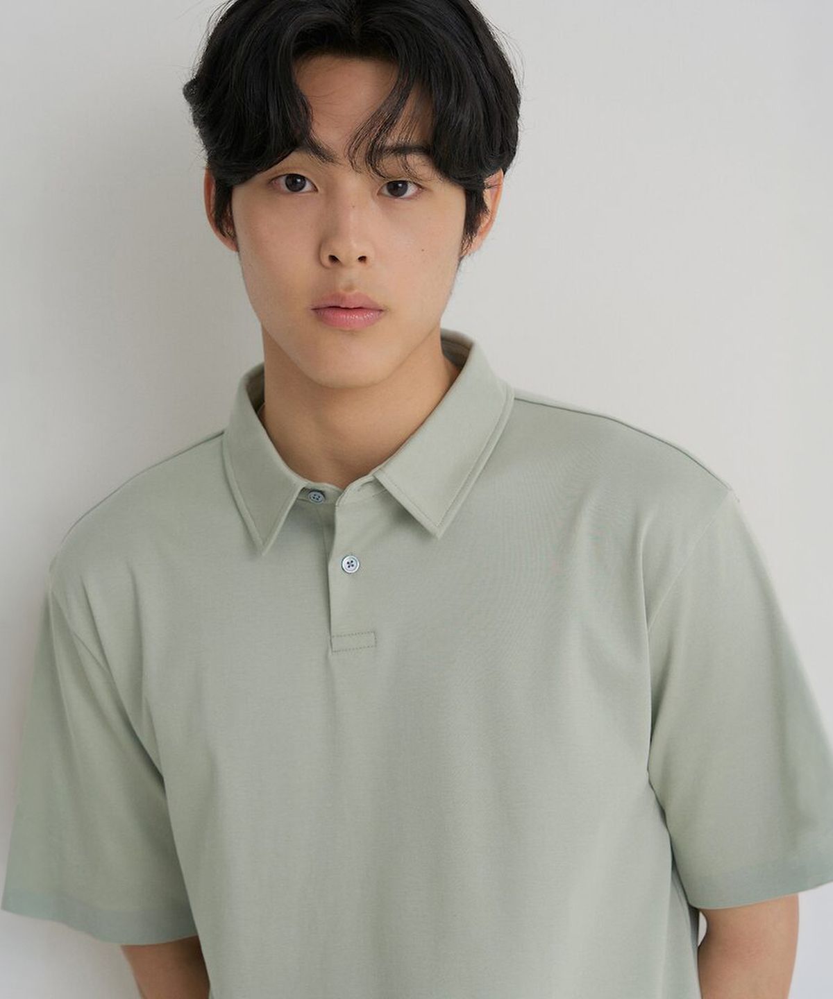 빈폴 멘(BEANPOLE MEN) 프리미엄 플로우 칼라넥 티셔츠  라이트 그린