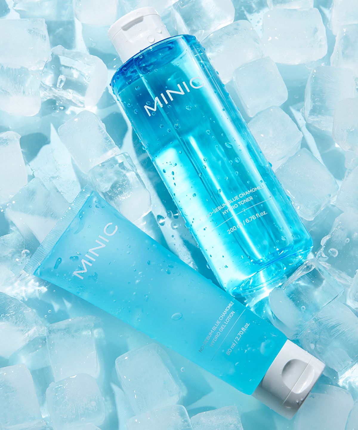 미닉(MINIC) 미닉 쿨링 노세범 블루 캐모마일 수분 진정 토너 200ml+젤로션 80ml SET (+젤로션 팩브러쉬 1개 증정)