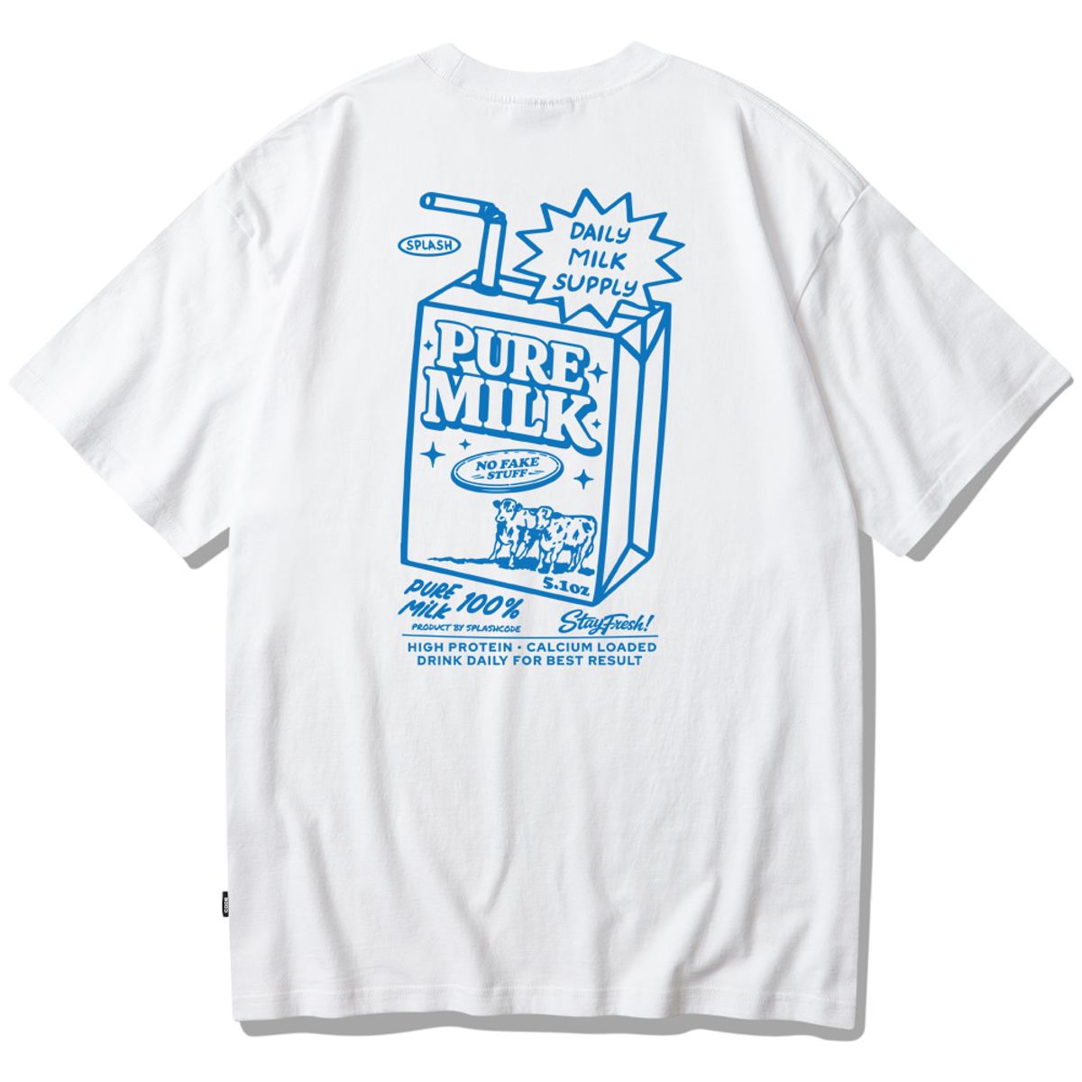 스플래시코드(SPLASHCODE) 반팔 티셔츠 화이트 - 밀크(Daily Milk Supply)