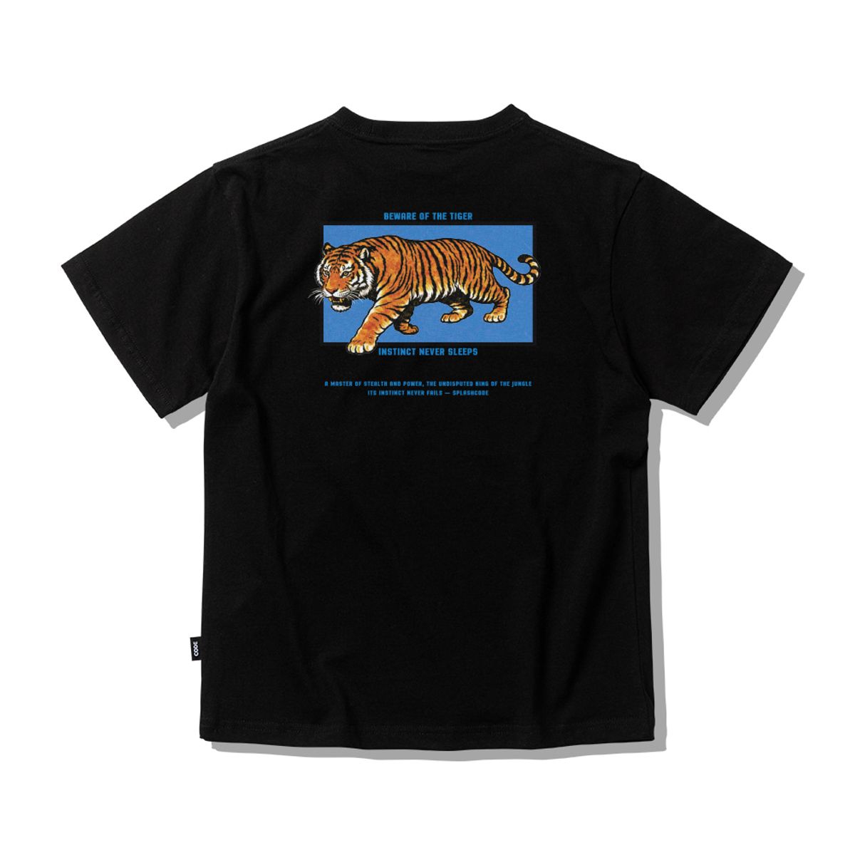 스플래시코드 키즈(SPLASHCODE KIDS) 키즈 반팔 티셔츠 블랙 - 타이거(Beware Of The Tiger)