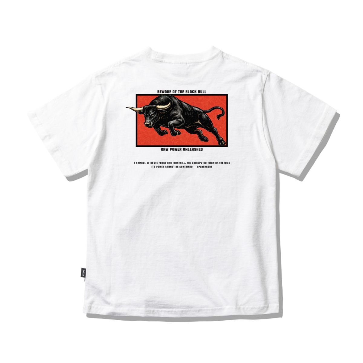 스플래시코드 키즈(SPLASHCODE KIDS) 키즈 반팔 티셔츠 화이트 - 블랙불(Beware Of The Blackbull)