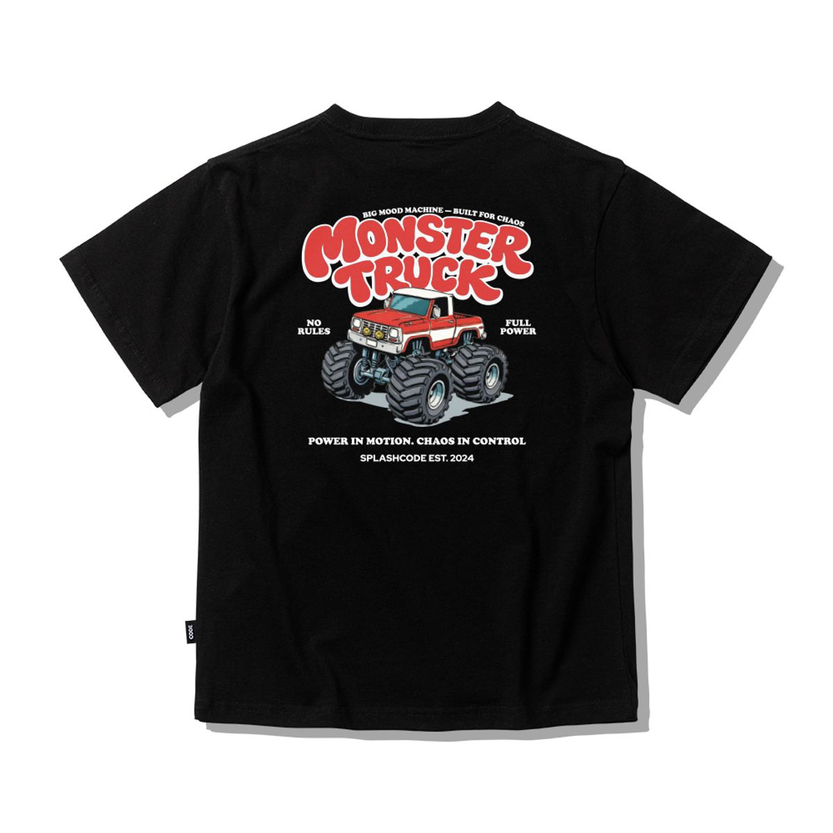 스플래시코드 키즈(SPLASHCODE KIDS) 키즈 반팔 티셔츠 블랙 - 몬스터 트럭(Monster Truck)