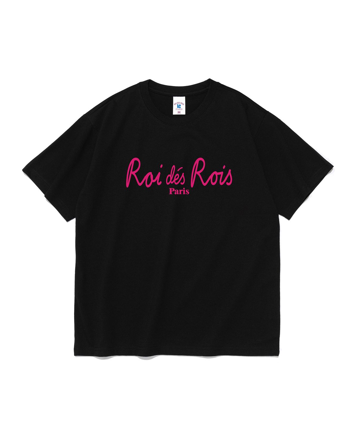 로아드로아(ROIDESROIS) 스크립트 로고 파리스 반팔티 (블랙/핑크)