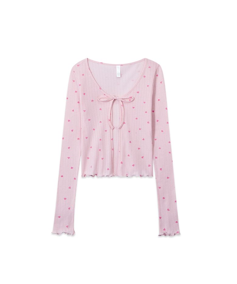 Pink Cliche Cardigan 핑크 클리셰 리본 가디건