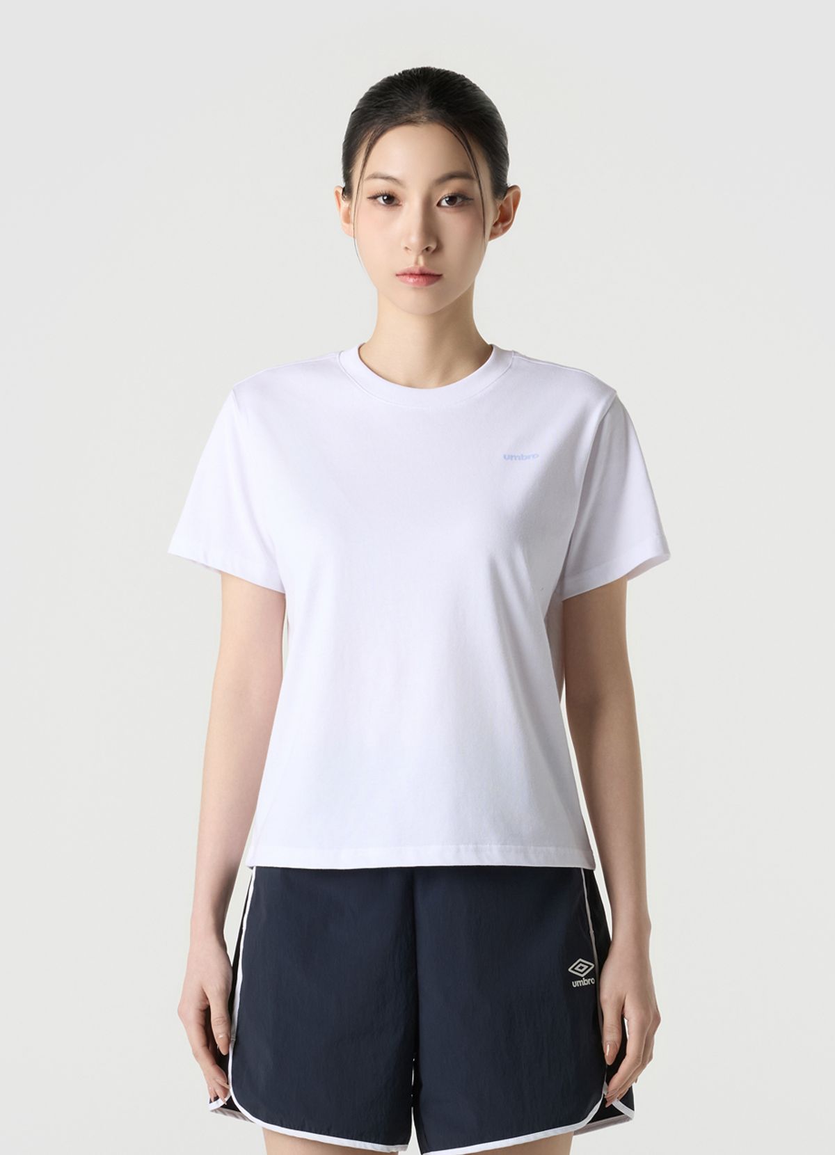 엄브로(UMBRO) 우먼스 레귤러핏 2PACK 반팔 티셔츠 화이트 UR222CRS51