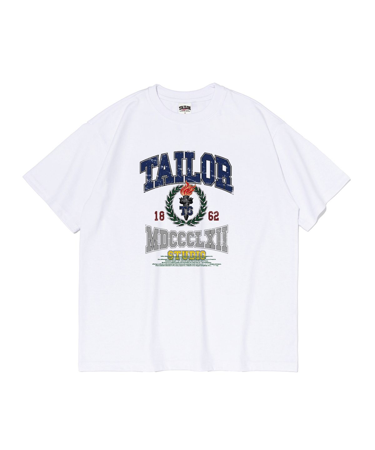 테일러 스튜디오(TAILOR STUDIO) 테일러 빈티지 크레스트 반팔티 (화이트)