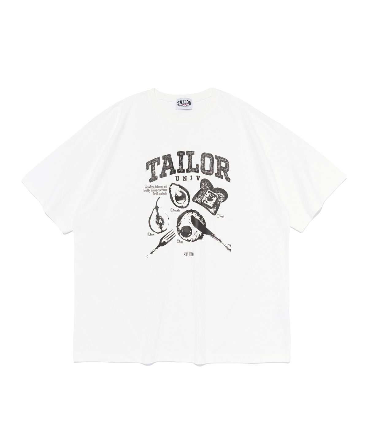 테일러 스튜디오(TAILOR STUDIO) 테일러 유니브 그래픽 티셔츠 (화이트)