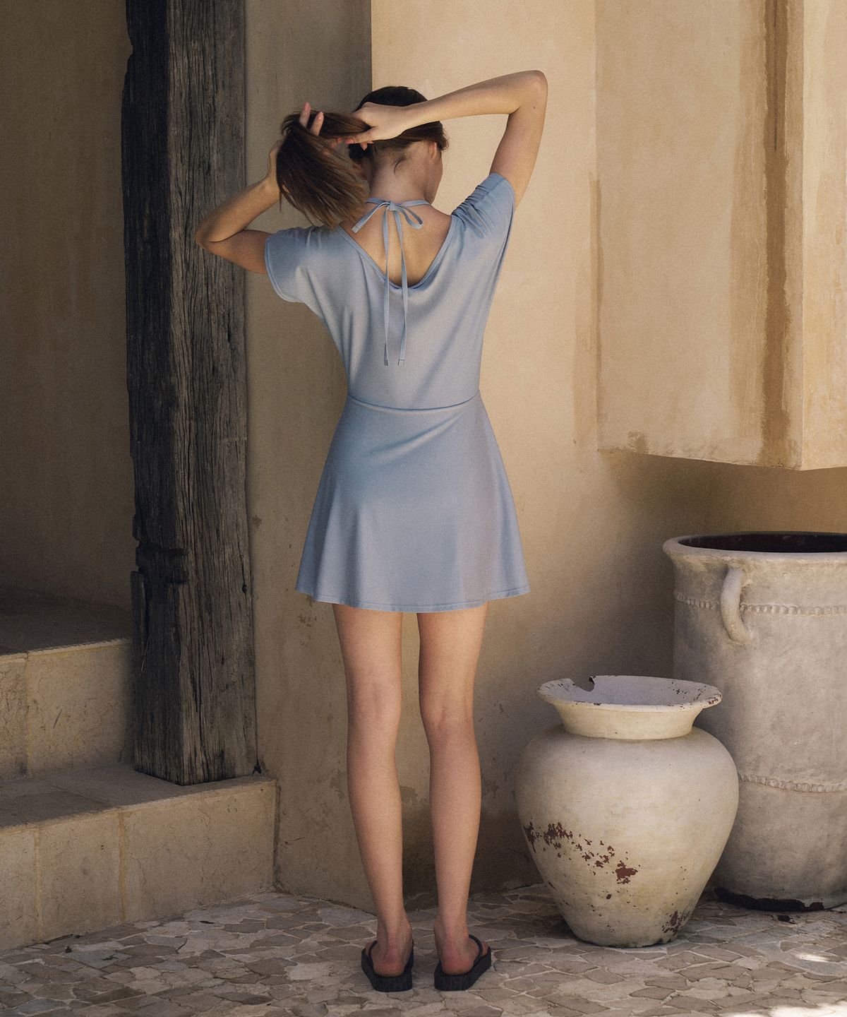 라메레이(LAMEREI) Cap Sleeve Swimsuit[LMBFSW268]-Haze Blue