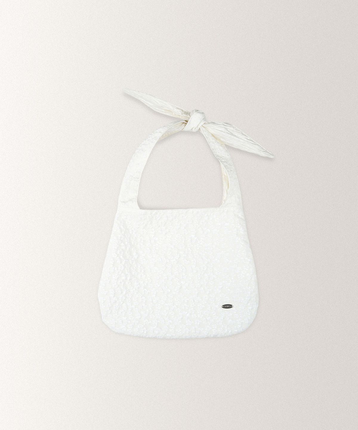 아우로(OURO) JAQUARD FLOWER TOTE BAG [ CREAM ]