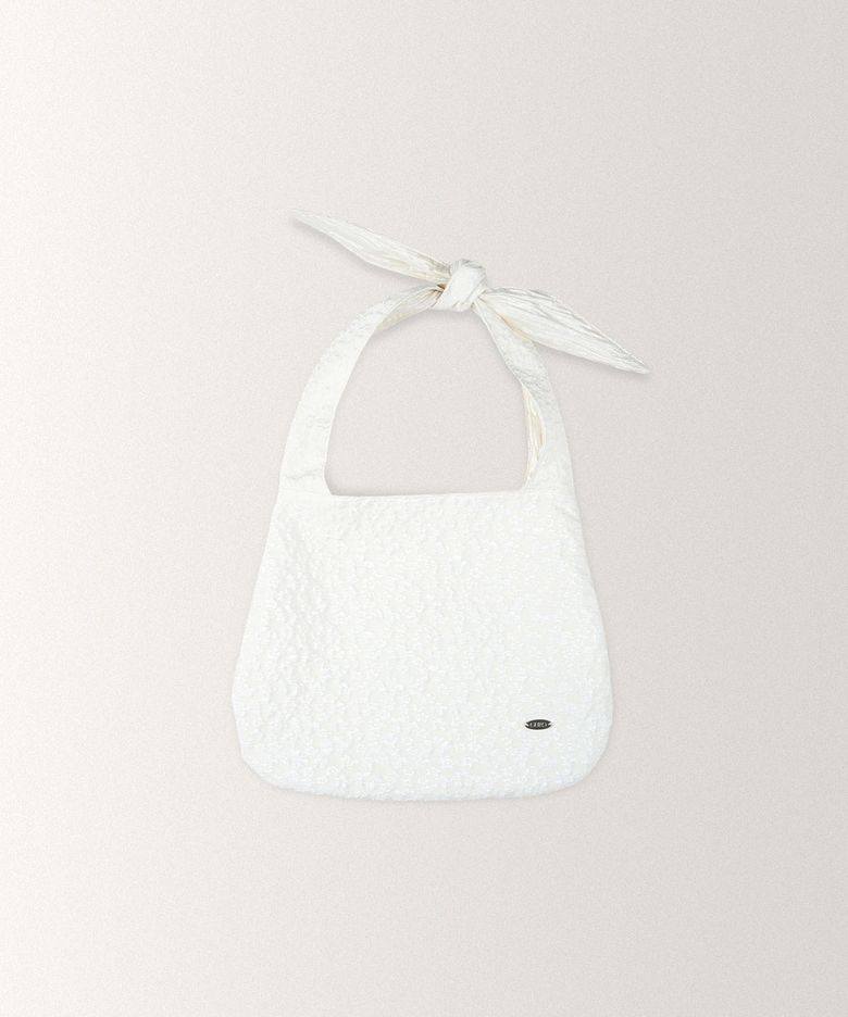 JAQUARD FLOWER TOTE BAG [ CREAM ]