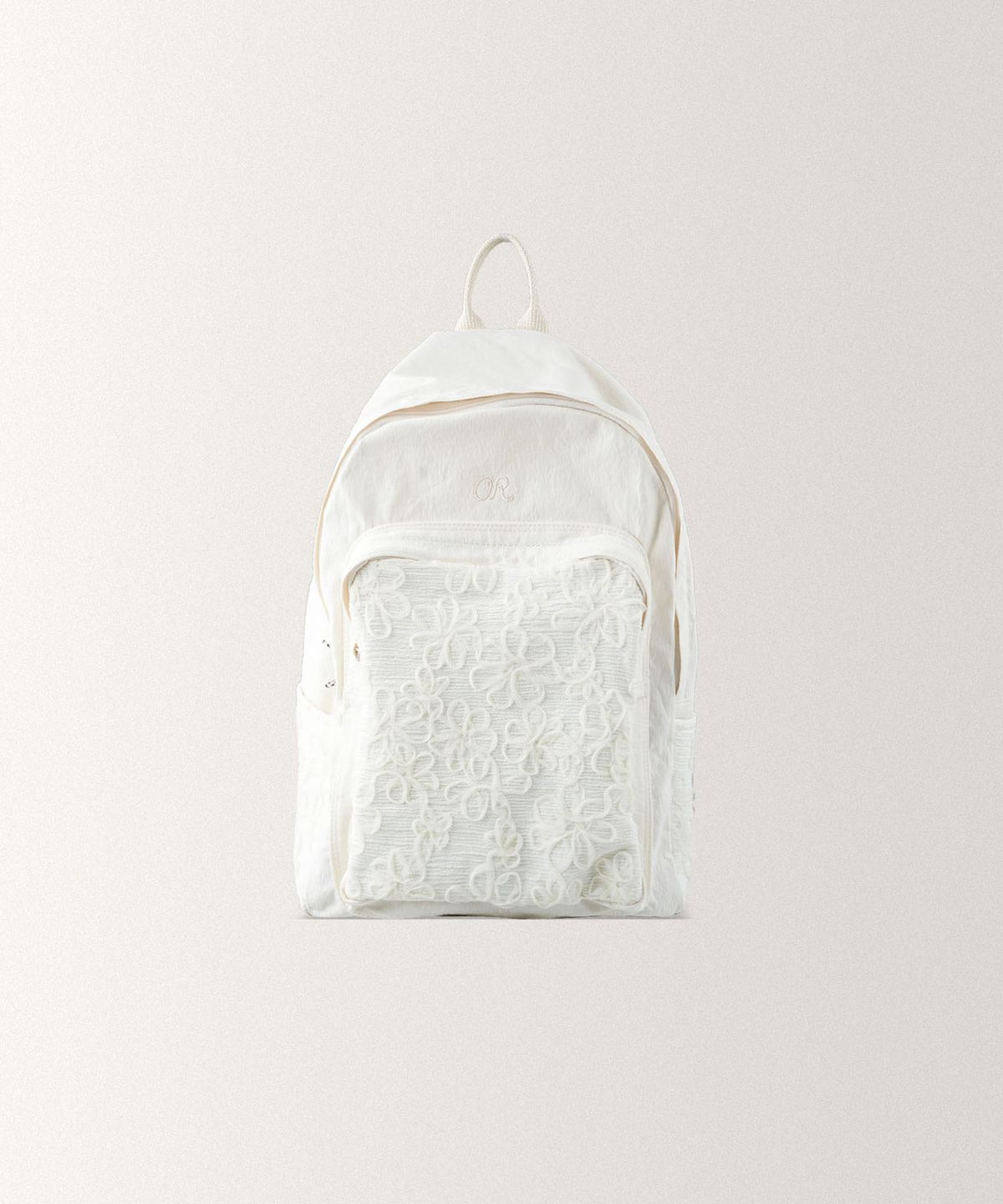 아우로(OURO) JAQUARD FLOWER BACKPACK [ CREAM ]