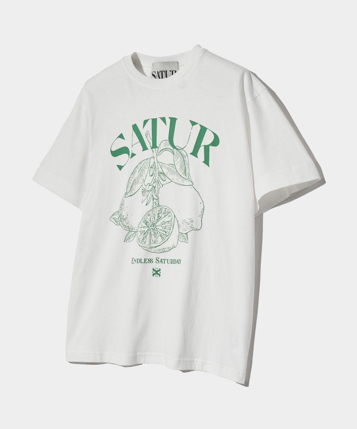세터(SATUR) 카프리 시트론 드로잉 썸머 그래픽 반팔 티셔츠 라이트 그린