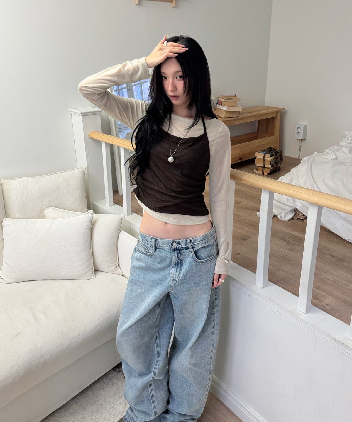 미쏘(MIXXO) 핏업데님 와이드 커브드_MIWTJG916J MIWTJG926J