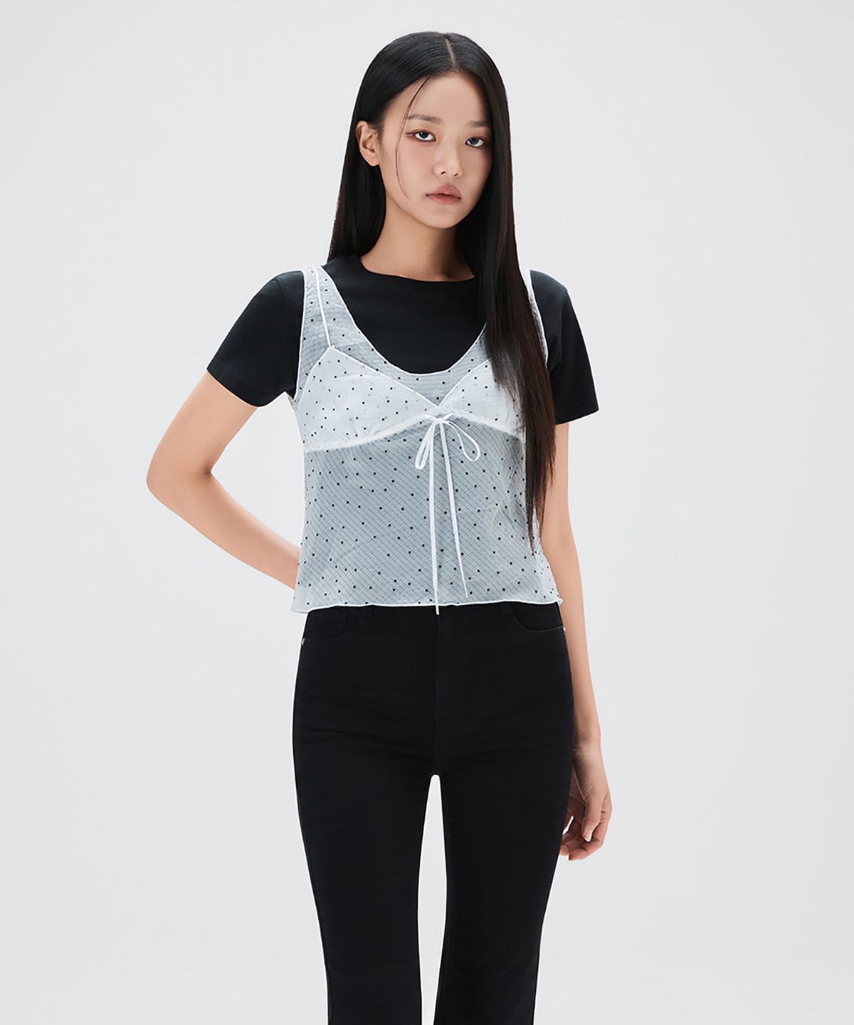 미쏘(MIXXO) 도트 나시 블라우스_MIWBNG53SS