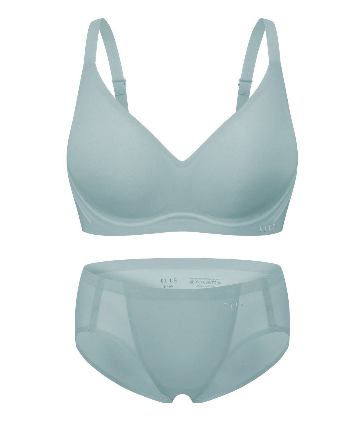 엘르이너웨어(ELLE INNERWEAR) [프리미엄][쿨 메쉬] 쉐딩 브라 팬티 세트 서포트핏 - 아쿠아블루