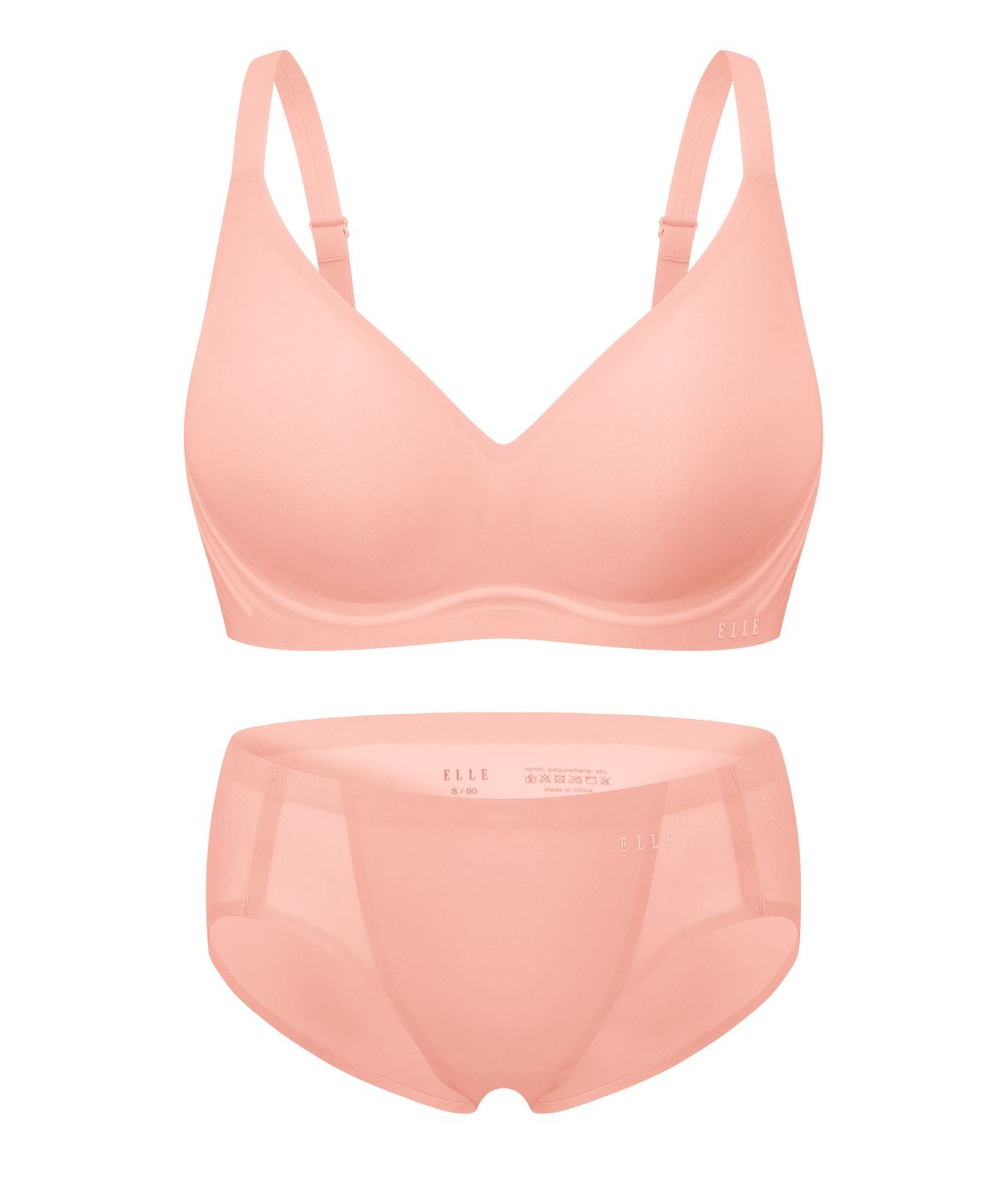 엘르이너웨어(ELLE INNERWEAR) [프리미엄][쿨 메쉬] 쉐딩 브라 팬티 세트 서포트핏 - 네온핑크