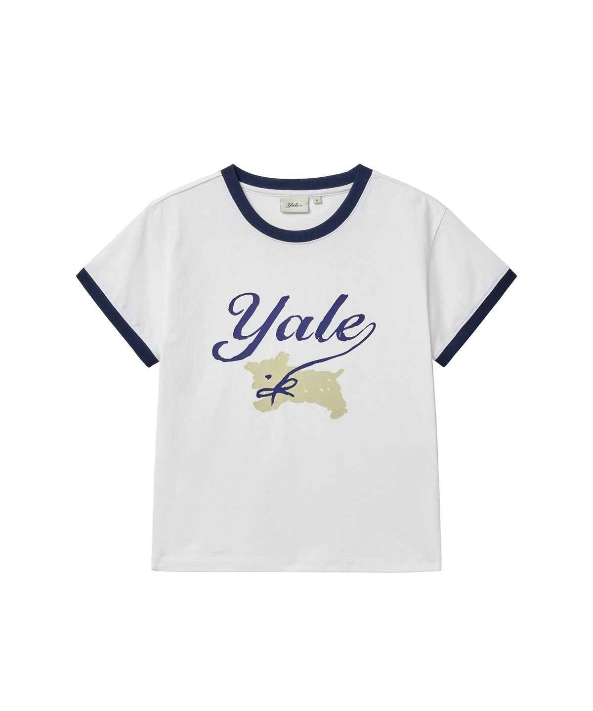 예일(YALE) 우먼즈 퍼피 리본 링거티셔츠_네이비