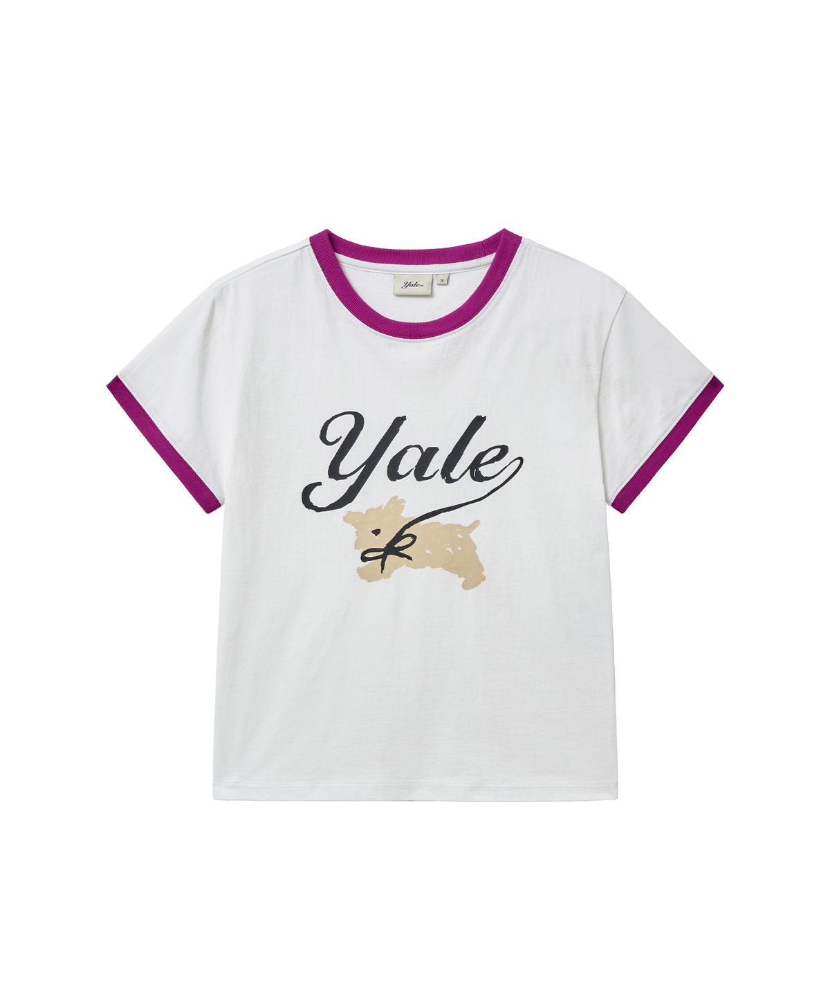 예일(YALE) 우먼즈 퍼피 리본 링거티셔츠_퍼플
