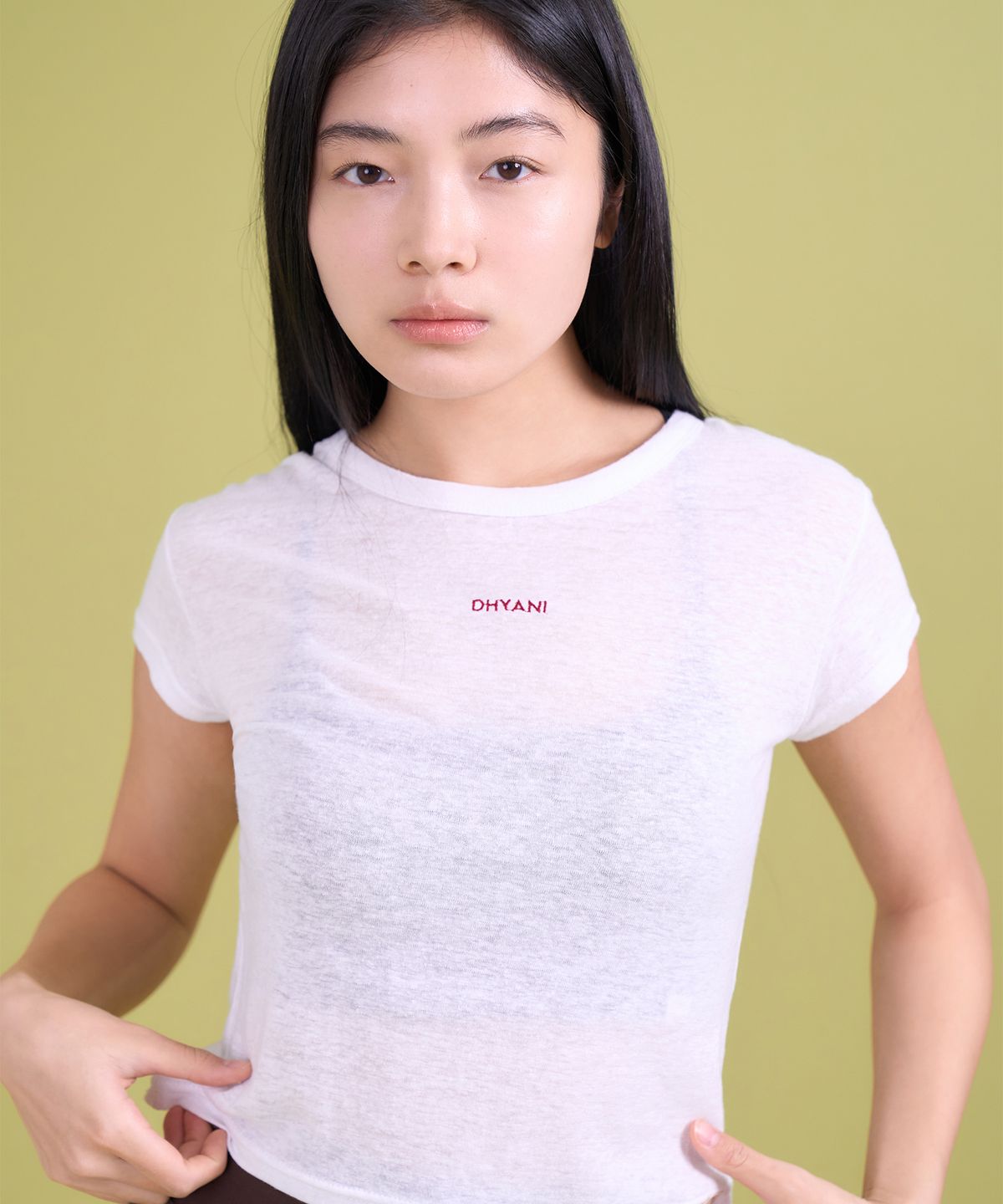 디야니(DHYANI) Sheer Bloom Tee (Pure White)
