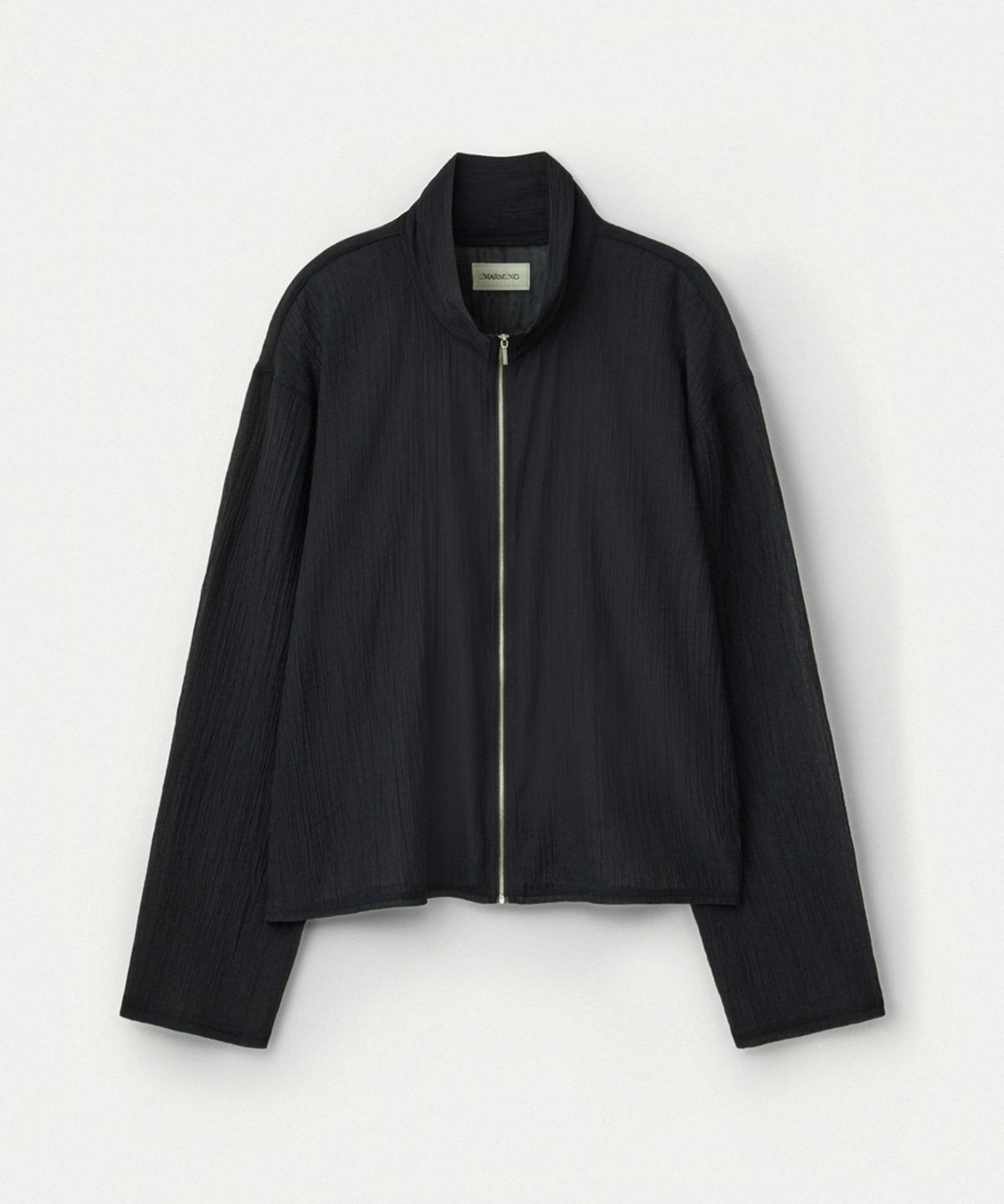 우마뭉(UMARMUNG) Crinkled Cotton Zipup Jacket_Black