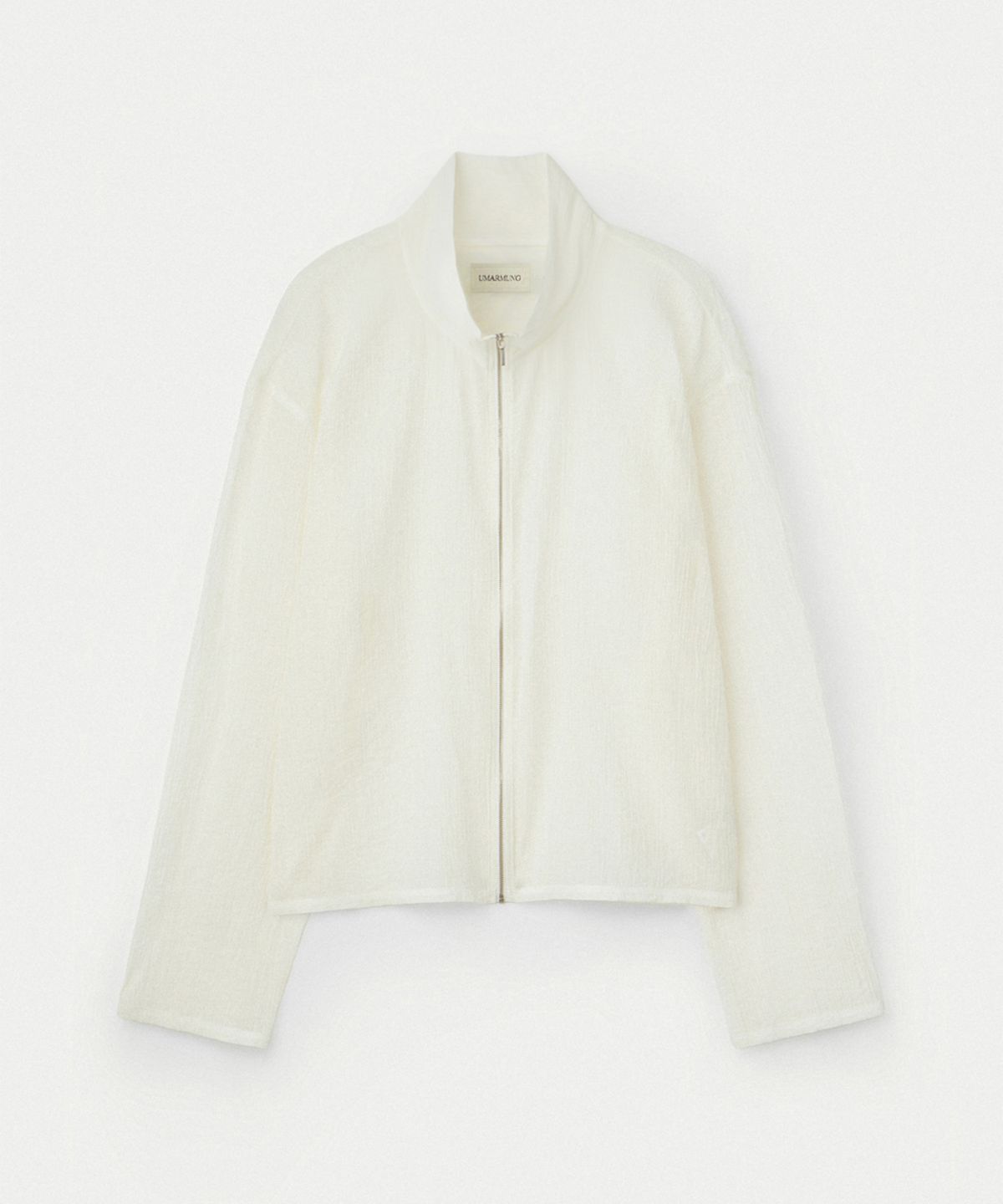 우마뭉(UMARMUNG) Crinkled Cotton Zipup Jacket_White
