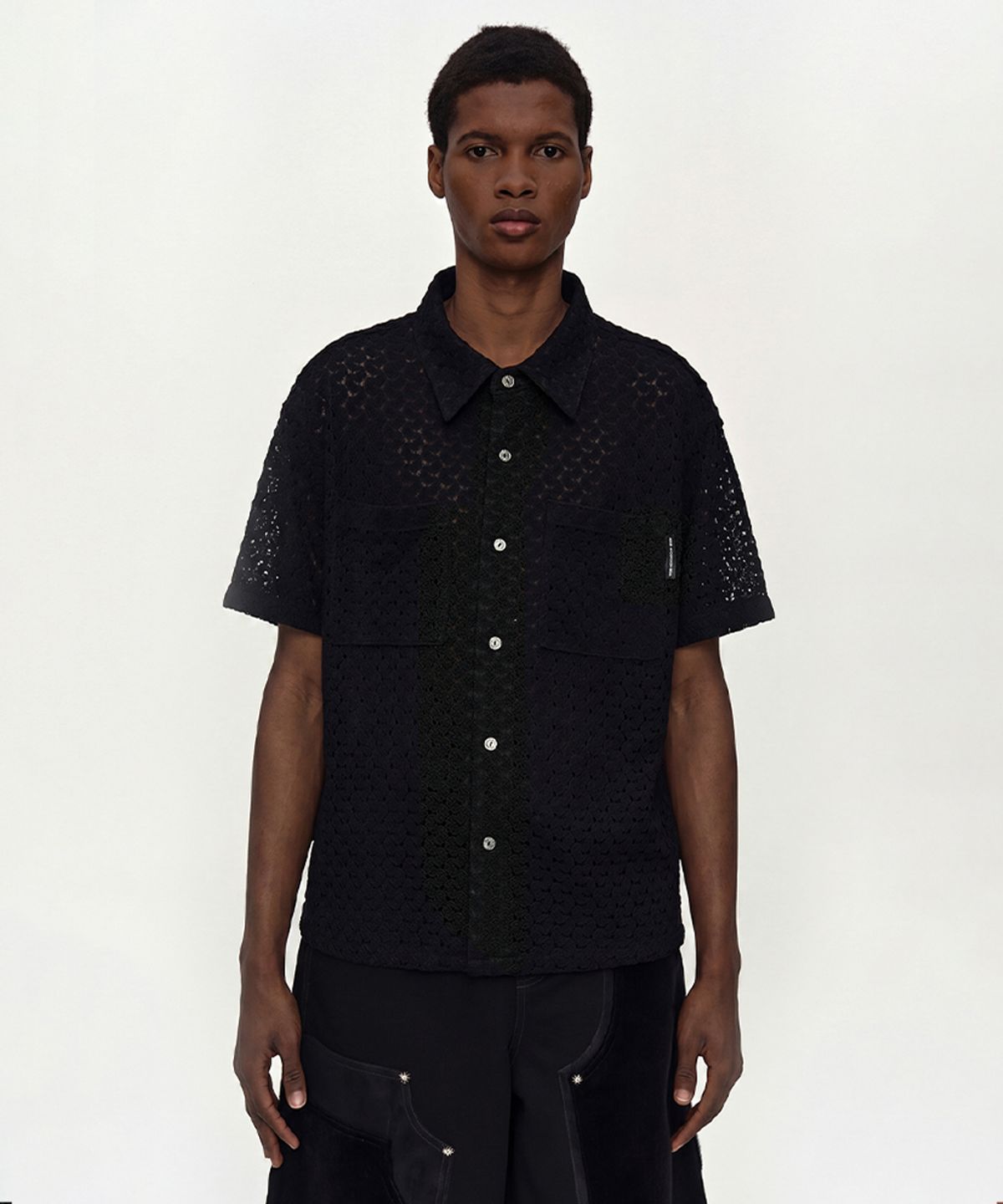 앤더슨벨(ADSB ANDERSSON BELL) TRES SHEER KNITTED SHIRT atb1448m(BLACK)