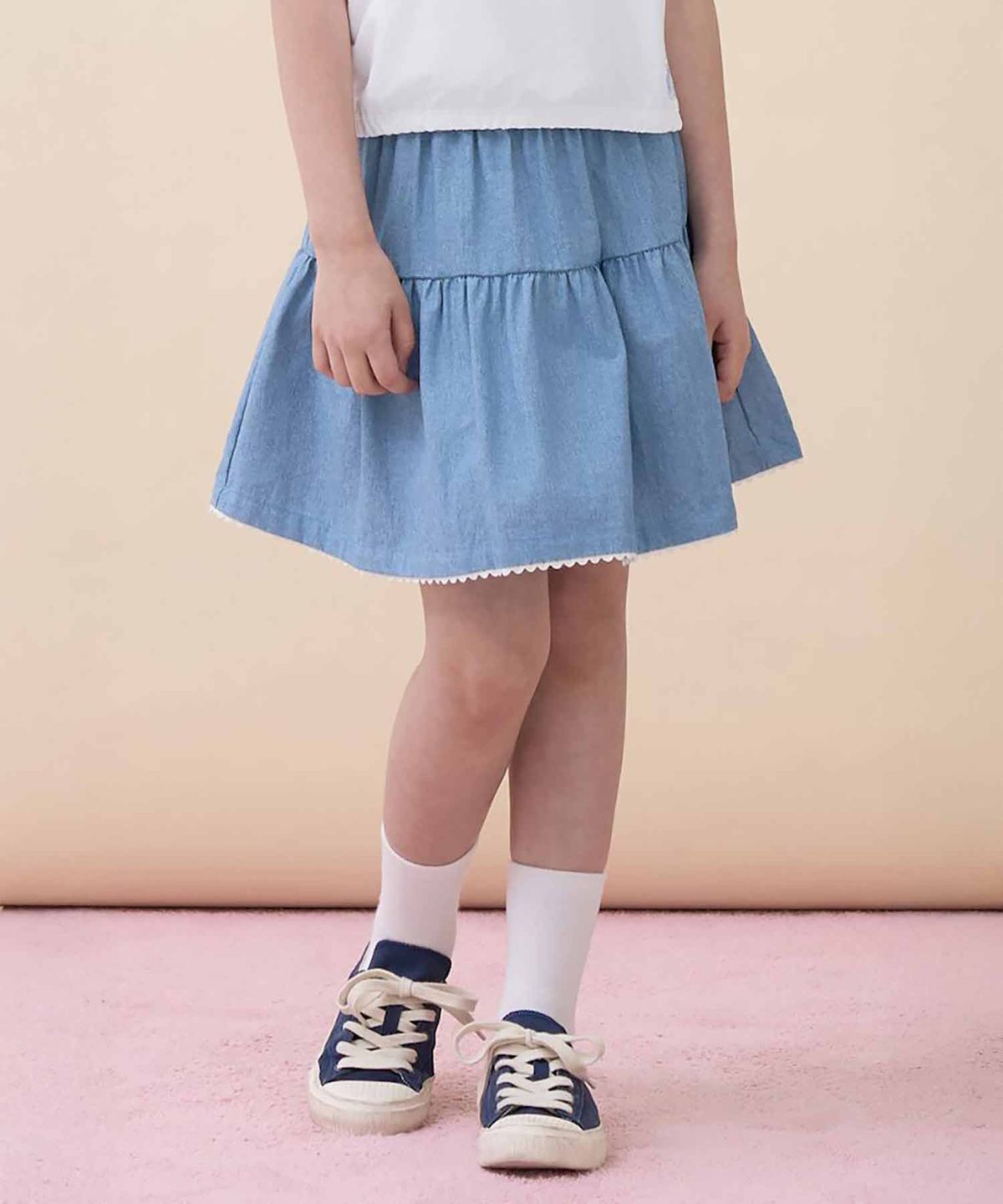 빈폴 키즈(BEANPOLE KIDS) 샴브레이 스커트  스카이 블루 (BI6327G02Q)