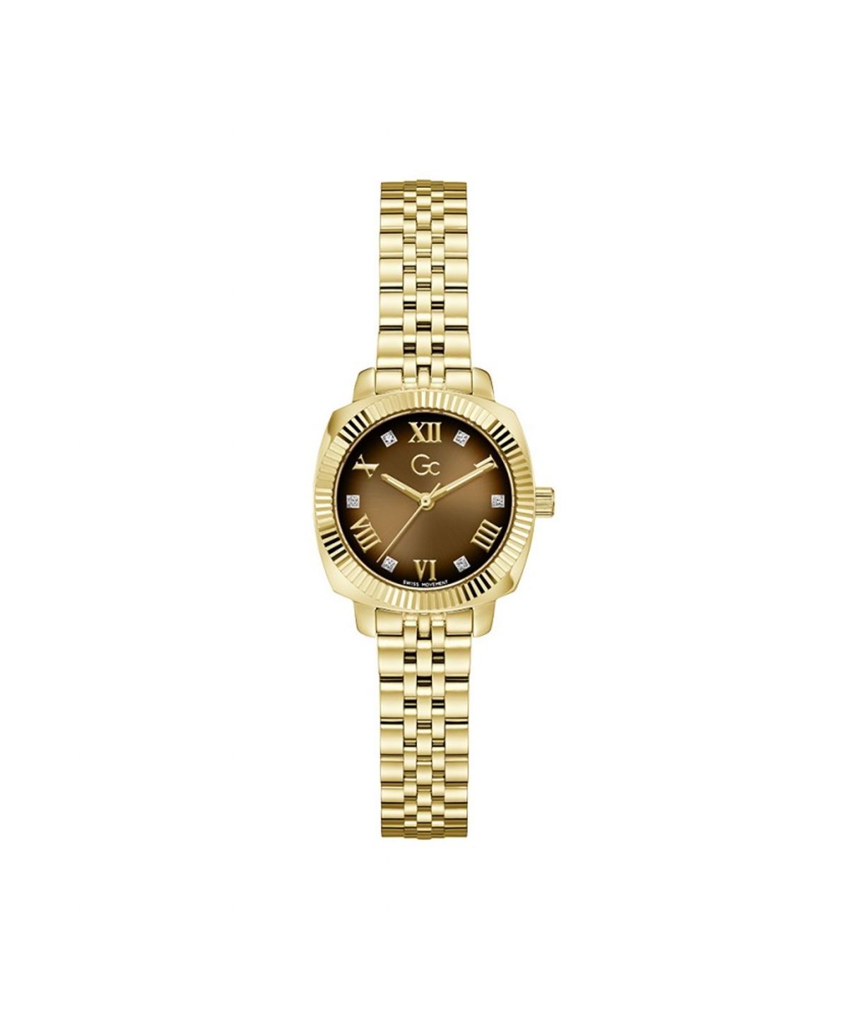 지씨시계(GCWATCH) 브라운 골드 플레어 쿠션 미니 (Z73001L4) 여성시계