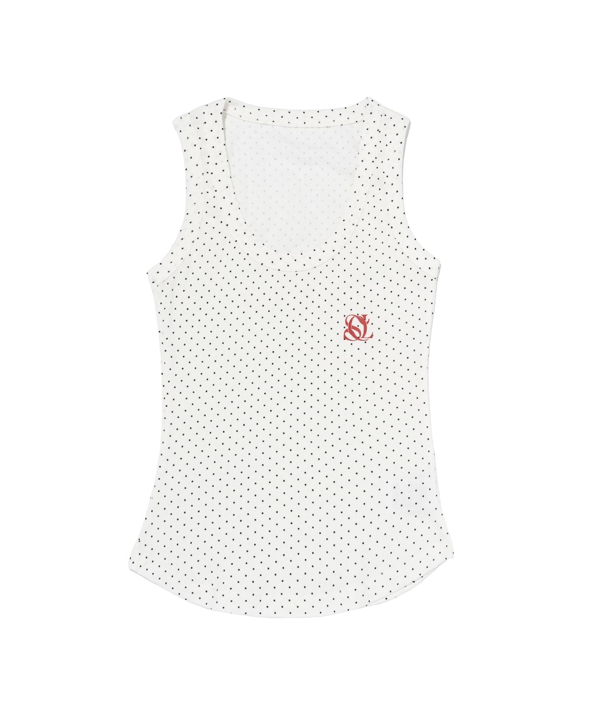 서울어패럴(SEOUL APPAREL) 도트 라운드 슬리브리스 (화이트)