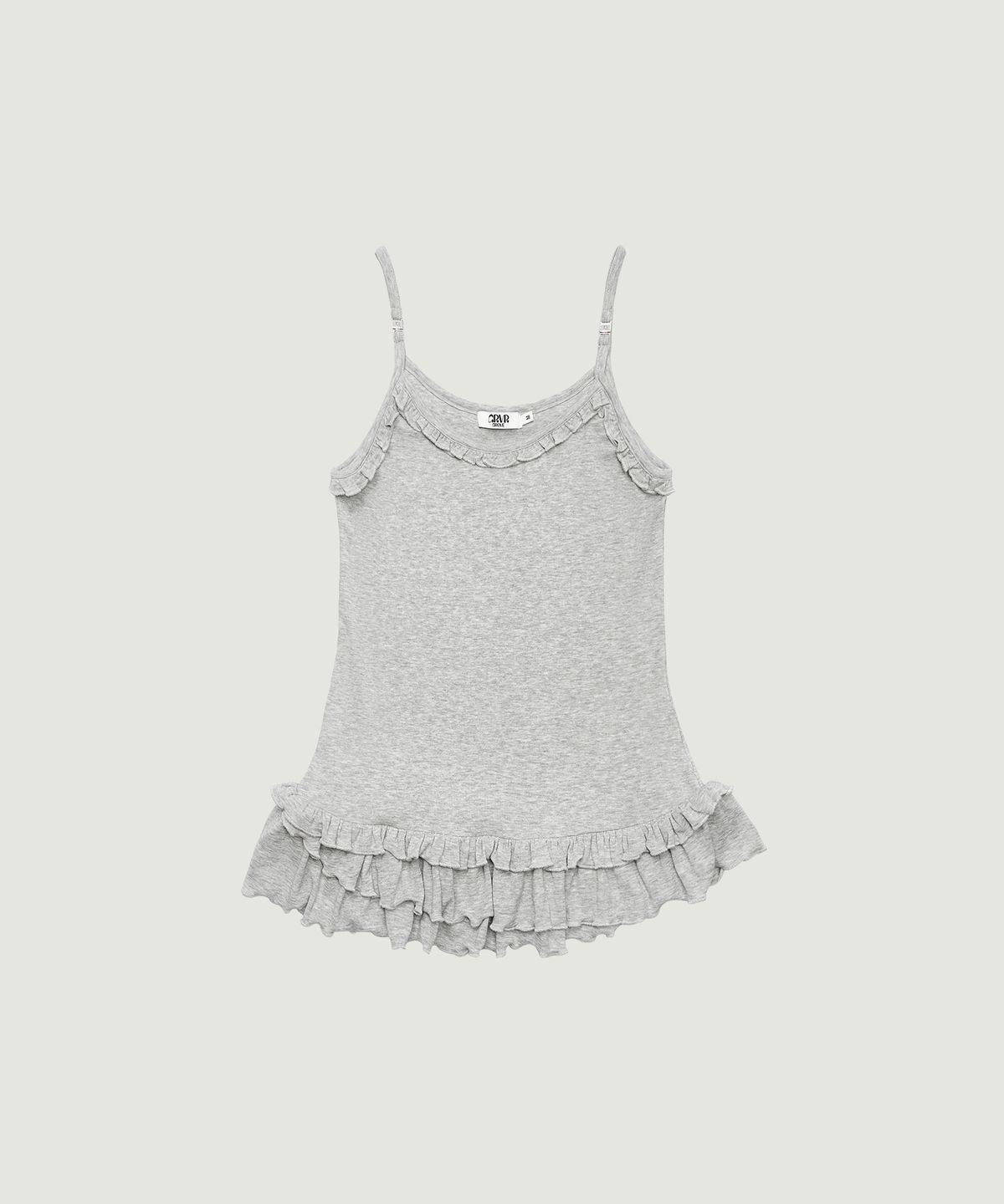 그로브(GROVE) LIV FRILL SLEEVELESS (MELANGE GRAY)