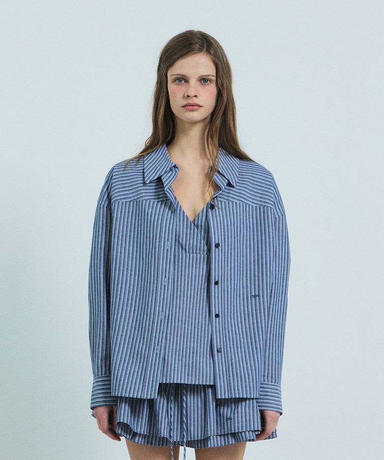 LANI STRIPE SHIRT (NAVY)