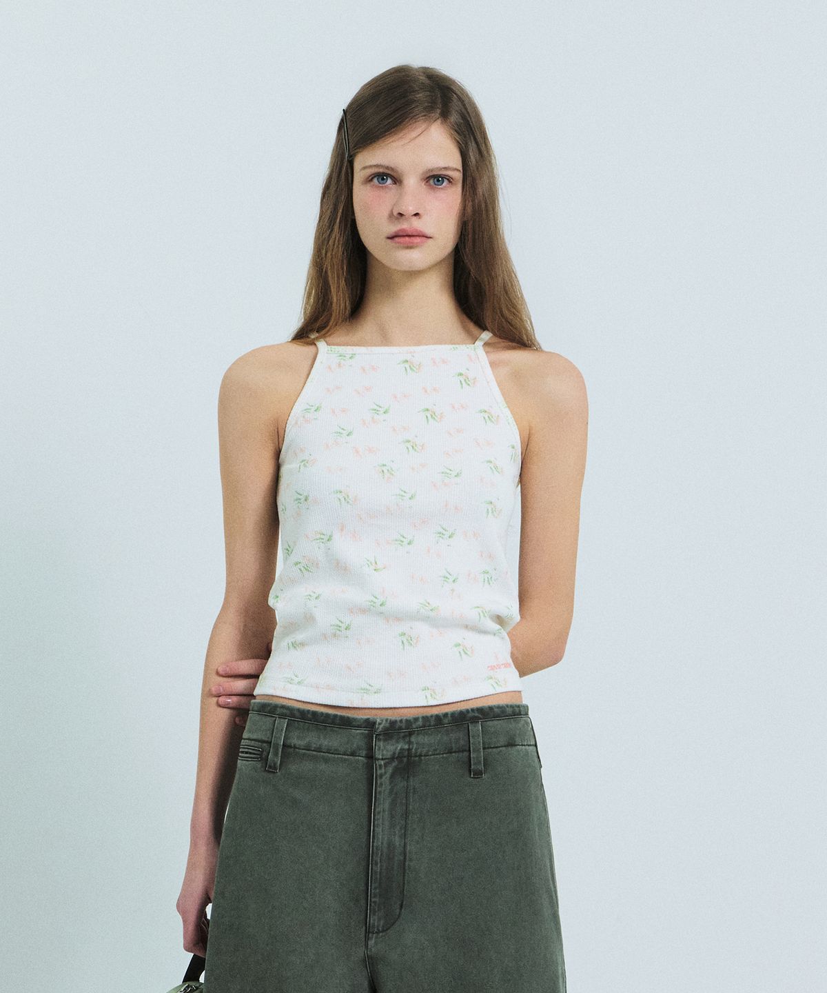 그로브(GROVE) FLORA SLEEVELESS (WHITE)
