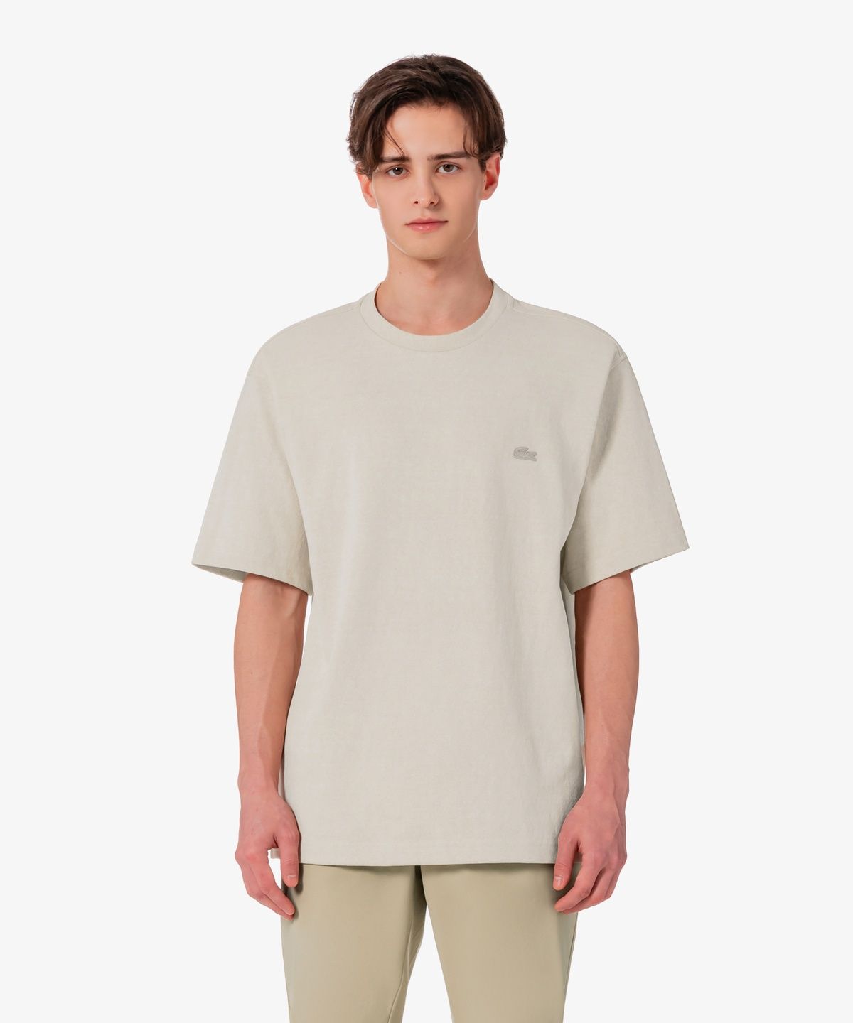 라코스테(LACOSTE) 남성 배색 스티치 반팔 포켓 티셔츠 TH328E-56G 02S