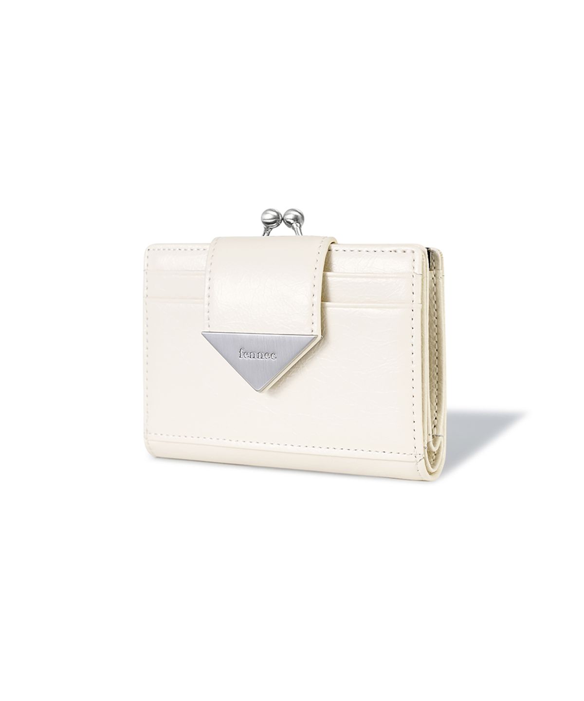 페넥(FENNEC) CRINKLE TRIANGLE FRAME BRIDGE WALLET - VANILLA